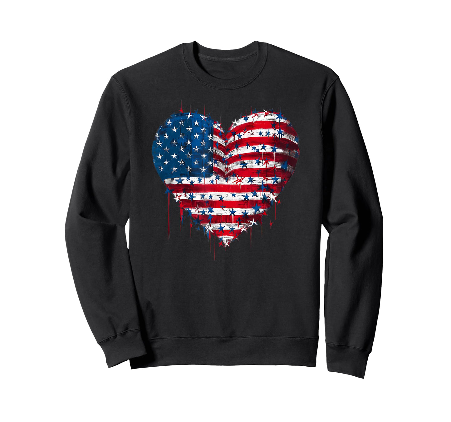 USA Flag Patriotic American Heart Armed Forces 4th of July T-Shirt