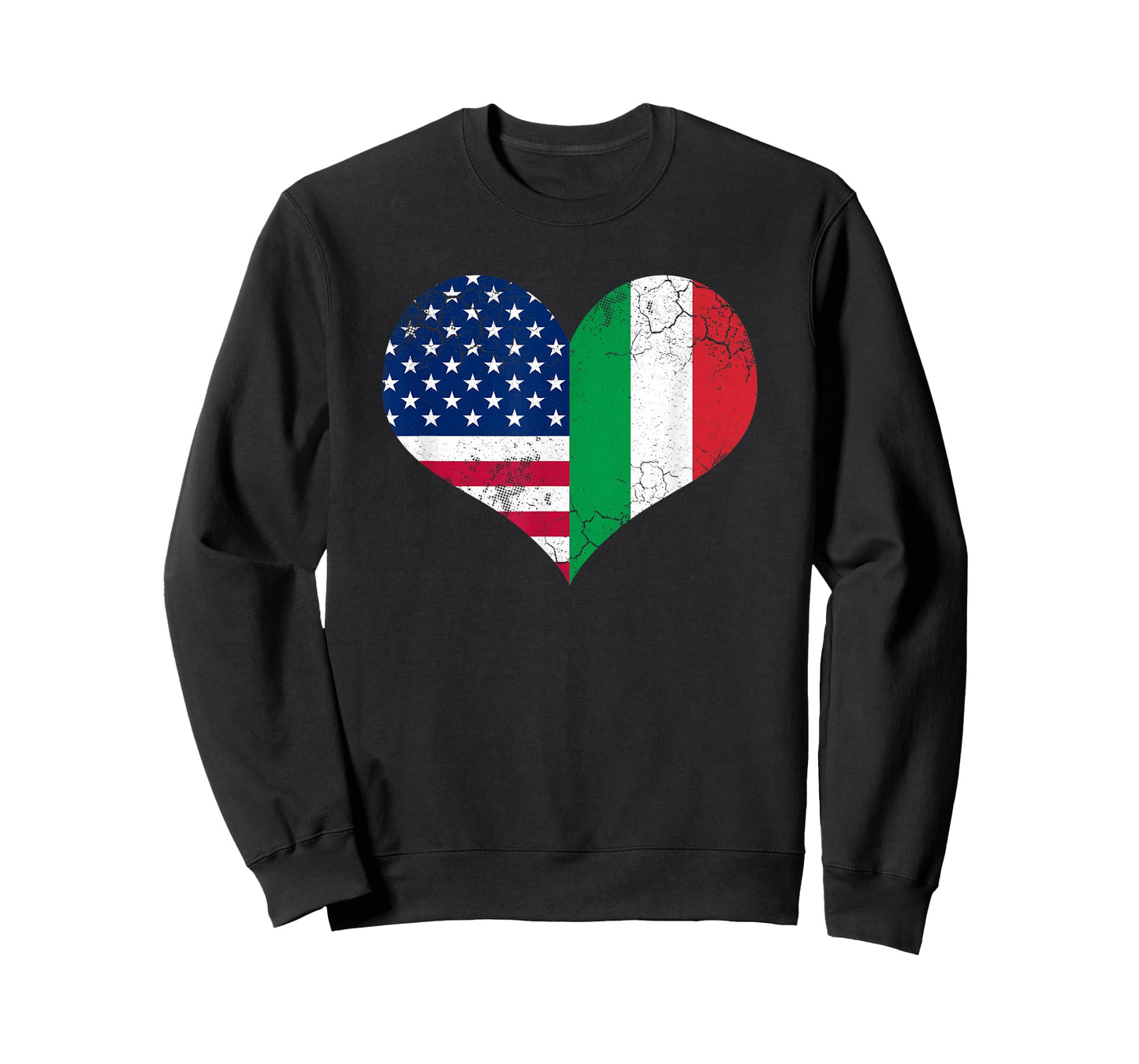 Italian American Flag Heart Love USA Italia Italy T-Shirt