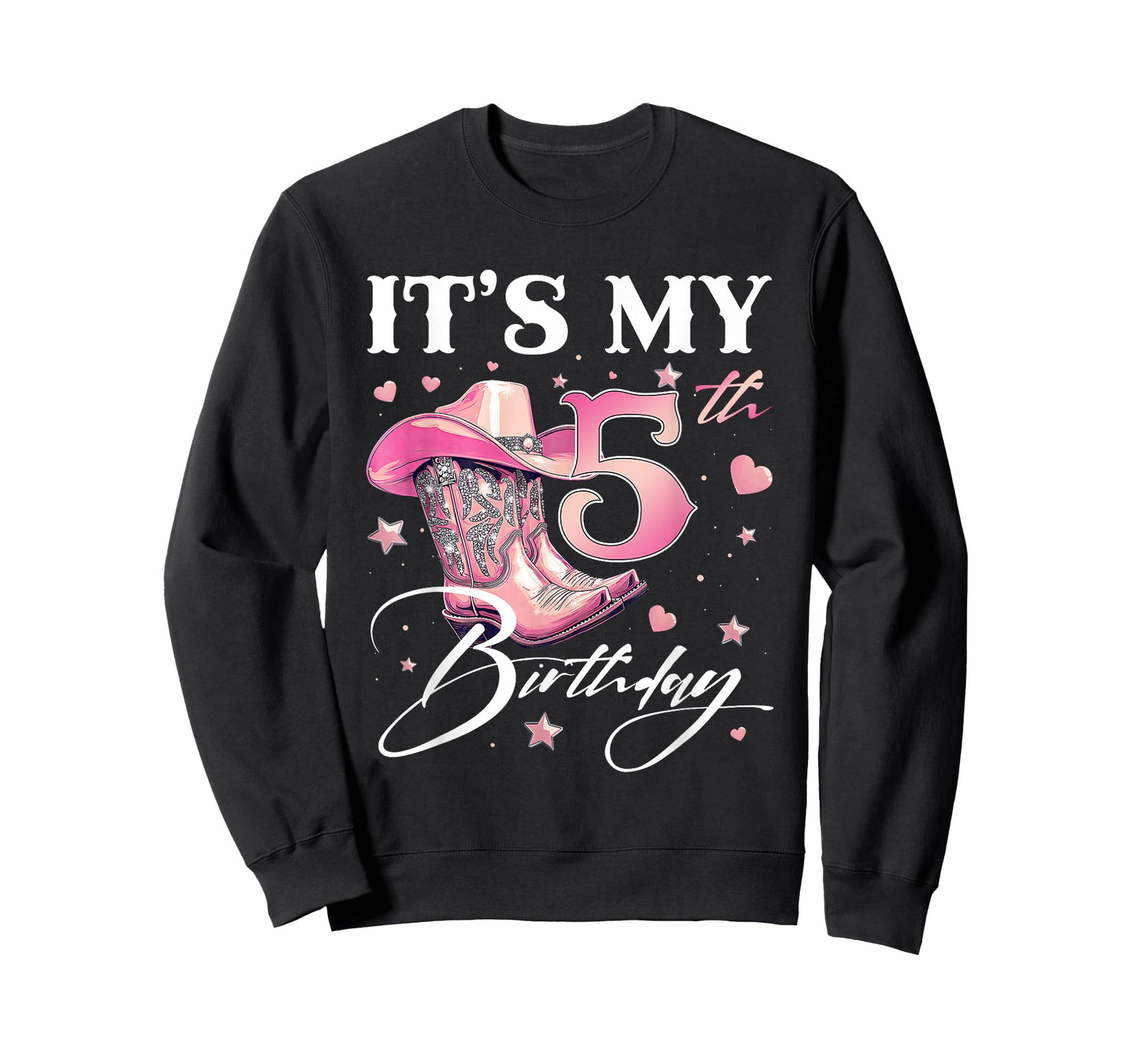Cowgirl It's My 5th Birthday Western Linedance Boots Lover T-Shirt