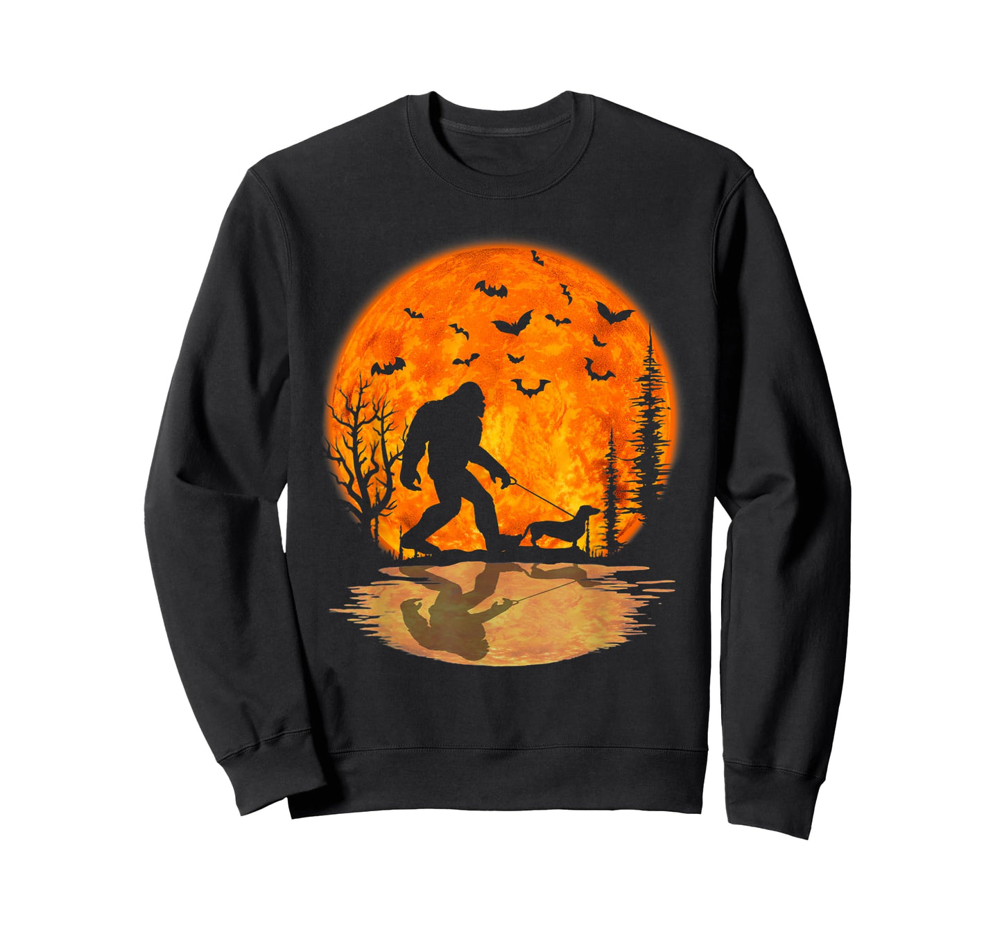 Bigfoot Walking Dachshund Funny Wiener Dog Halloween T-Shirt