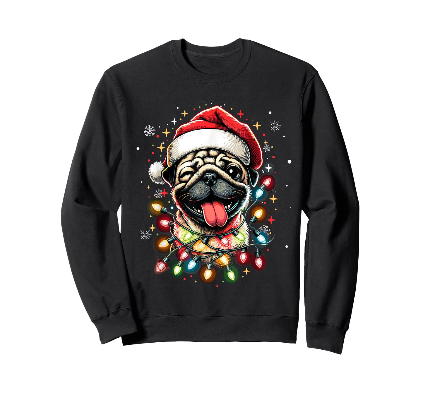 Pug Christmas Tree Dog Santa Xmas Boys Girls Merry Dogmas T-Shirt