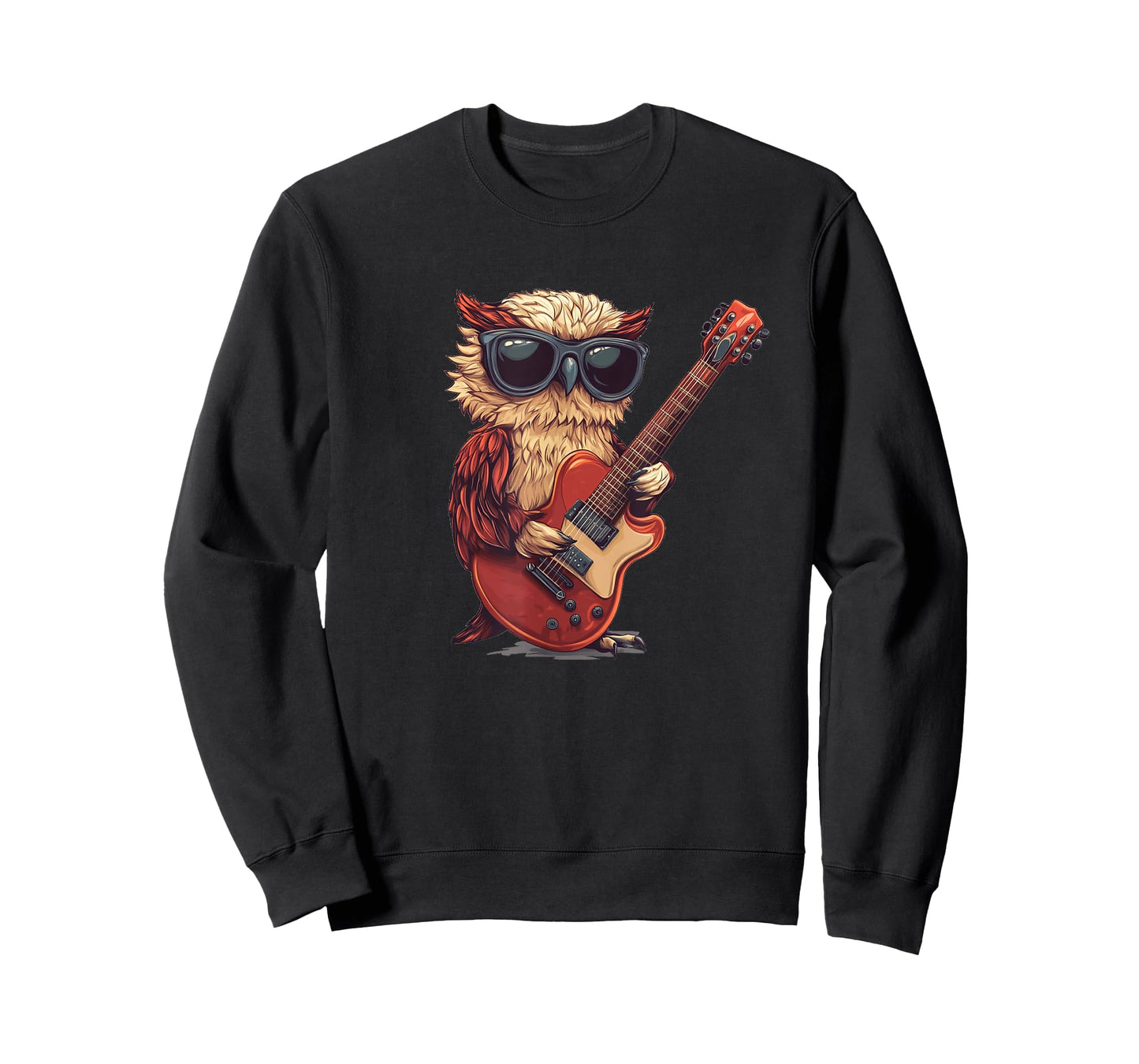 Owl Playing Guitar Like a True Rockstar Costume T-Shirt
