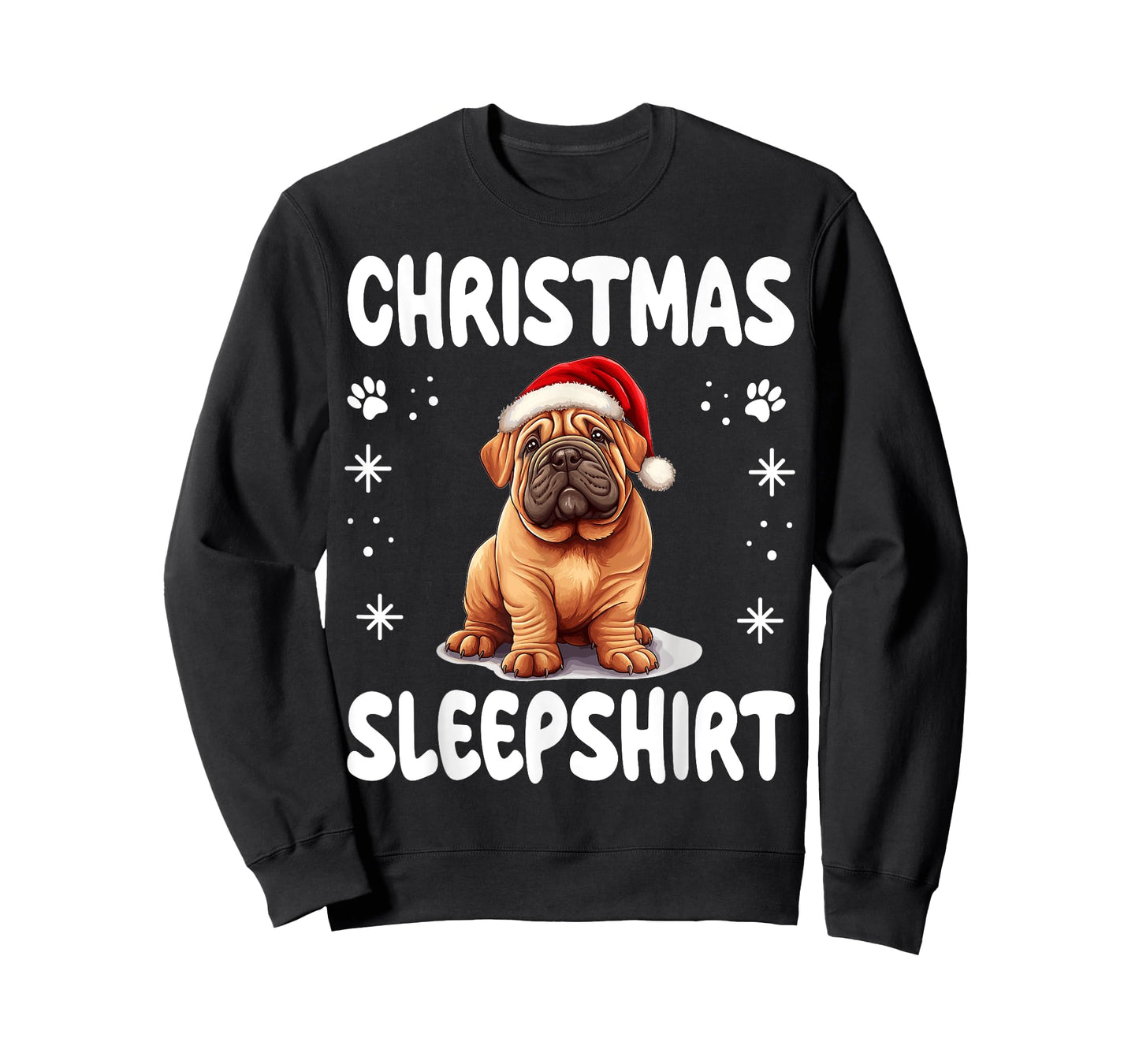 Chinese Shar-Pei Dog Nightgown Pajama Christmas Sleepshirt T-Shirt for Men Women Kids