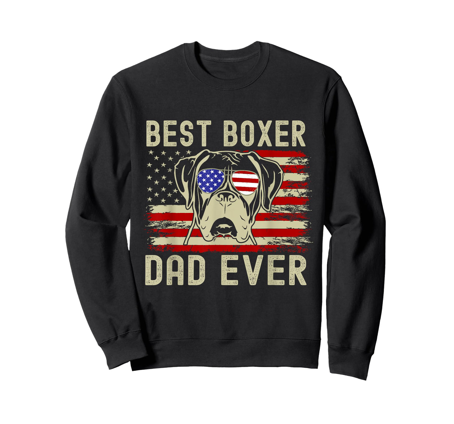 Best Boxer Dad Ever USA Flag Dog Lover Father's Day T-Shirt