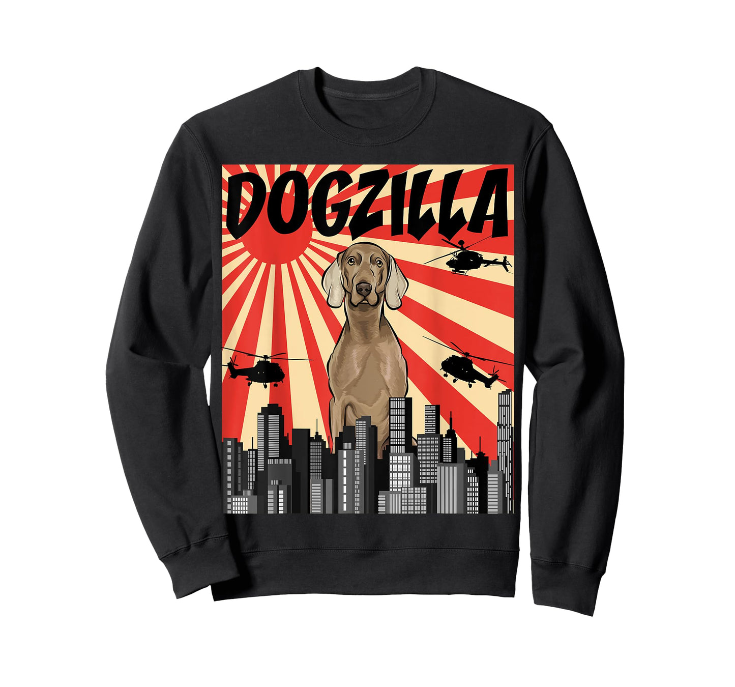 Funny Retro Japanese Dogzilla Weimaraner T-Shirt