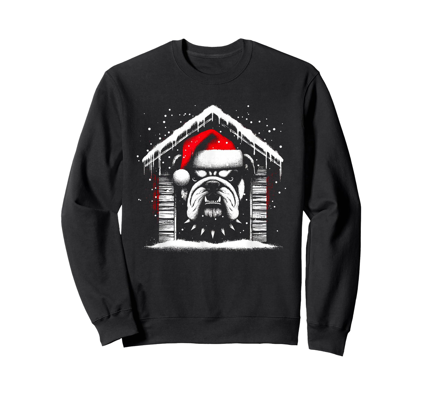 Bulldog Santa Hat - Funny Dog Xmas Christmas Lover T-Shirt