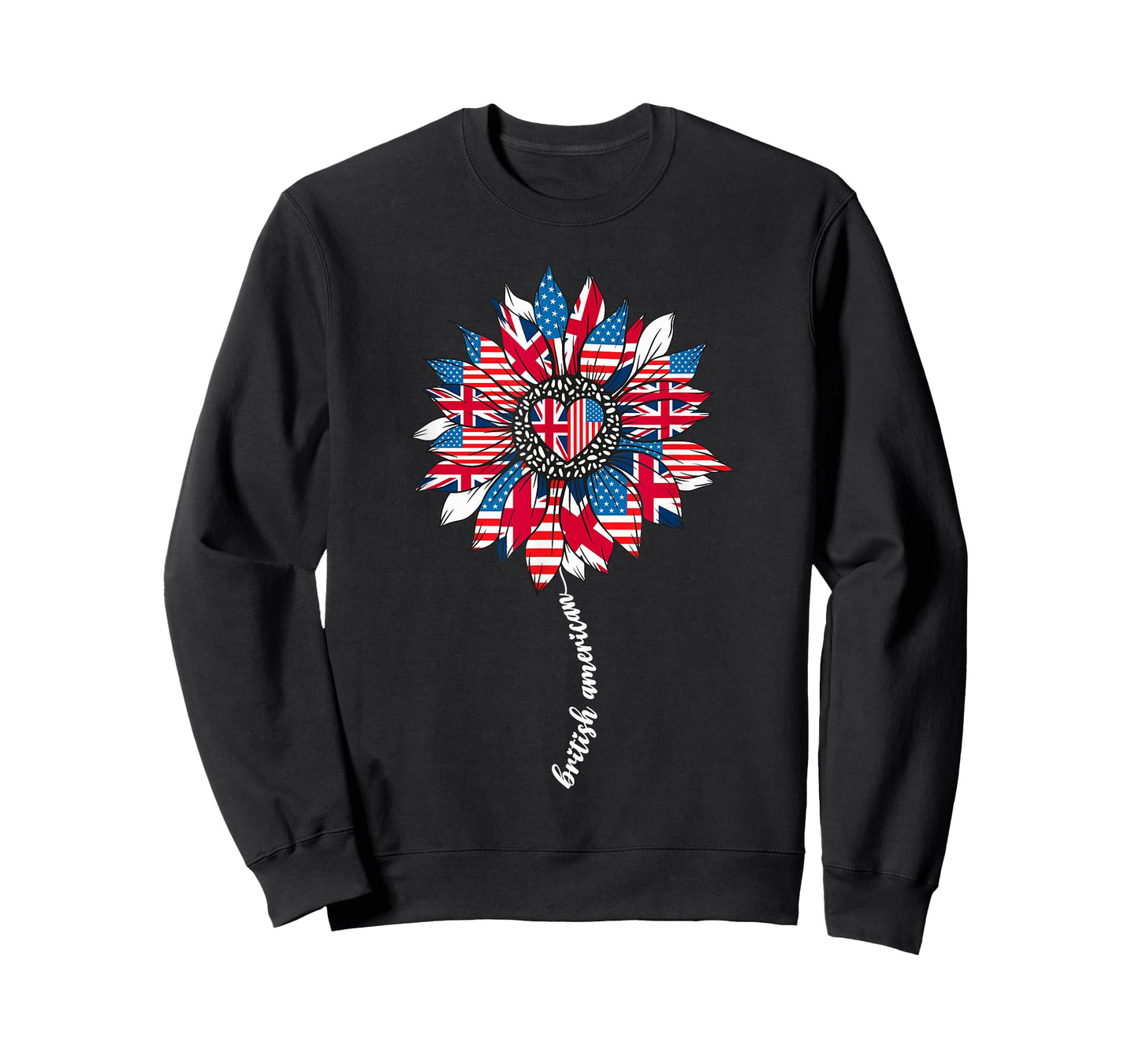 Half American And British America Great Britain UK USA Flag T-Shirt