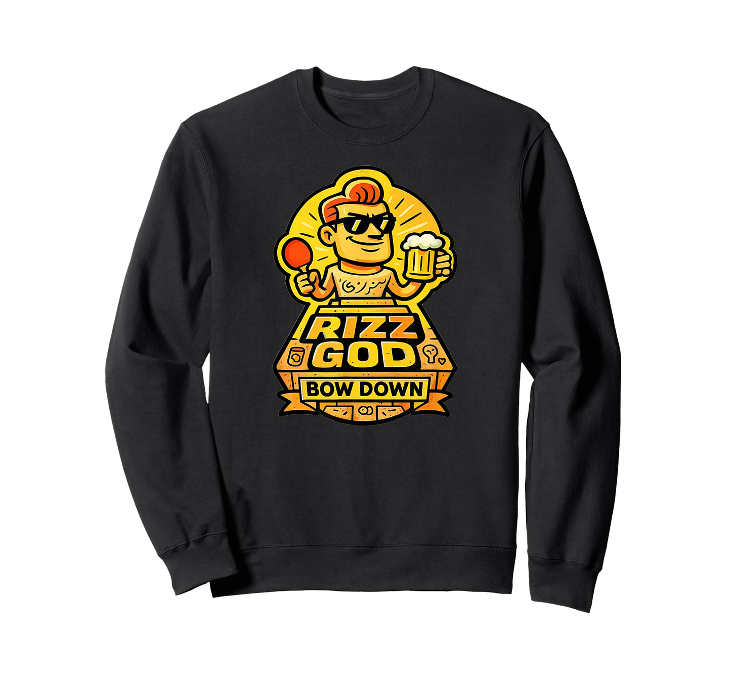 Rizz God Bow Down Ping Pong Beer Lovers Idea T-Shirt