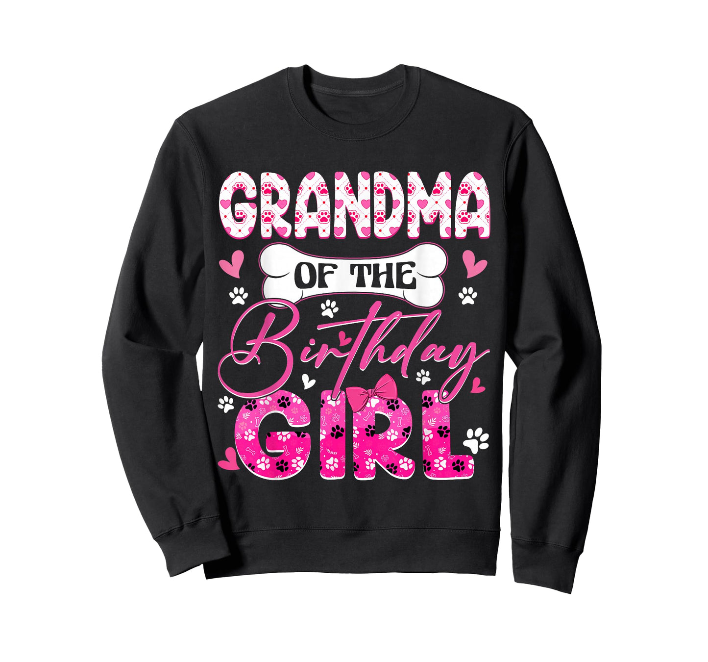 Grandma Of The Birthday Girl Dogs Paw Theme Family Party T-Shirt