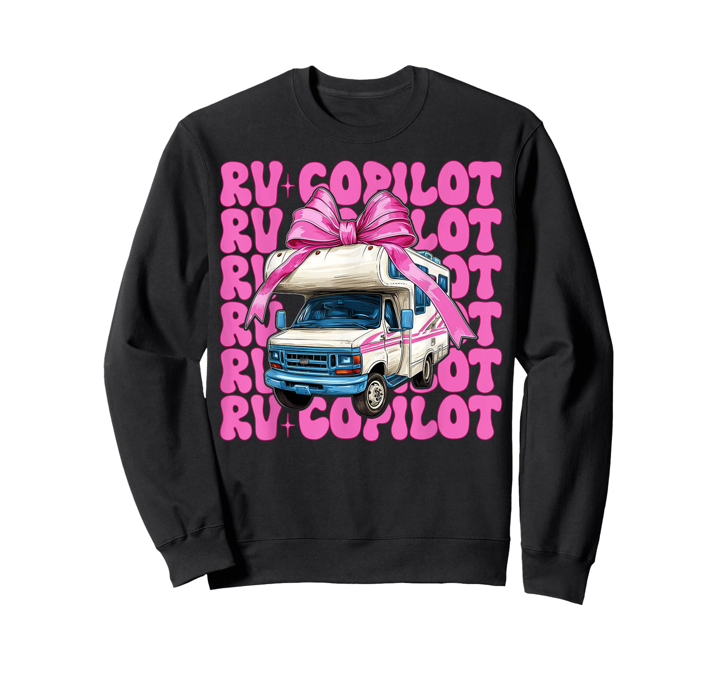 RV Copilot RV Camping Camper Motorhome Girl Mom Coquette Bow T-Shirt