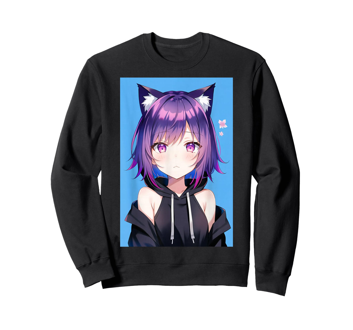 Waifu Neko Anime Cat Girl Japanese Aesthetic T-Shirt