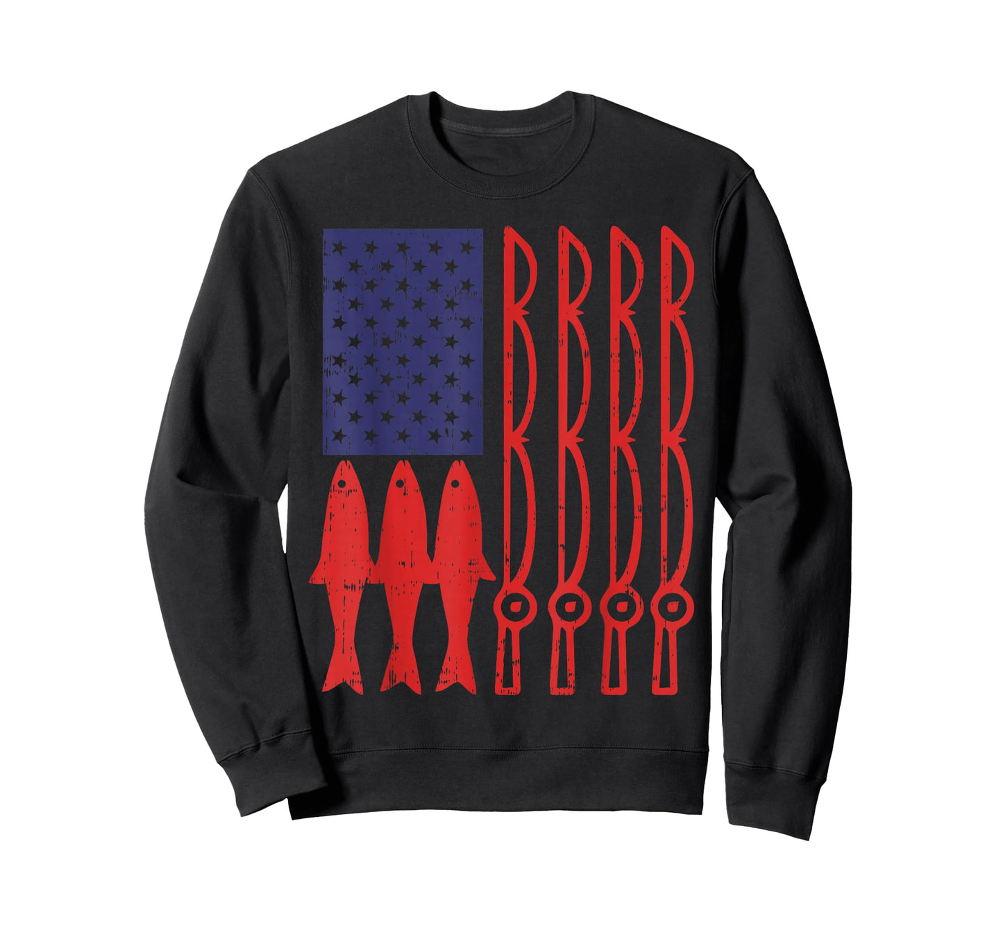 USA American Flag Fishing Rod Patriot Fisherman Dad Gift T-Shirt