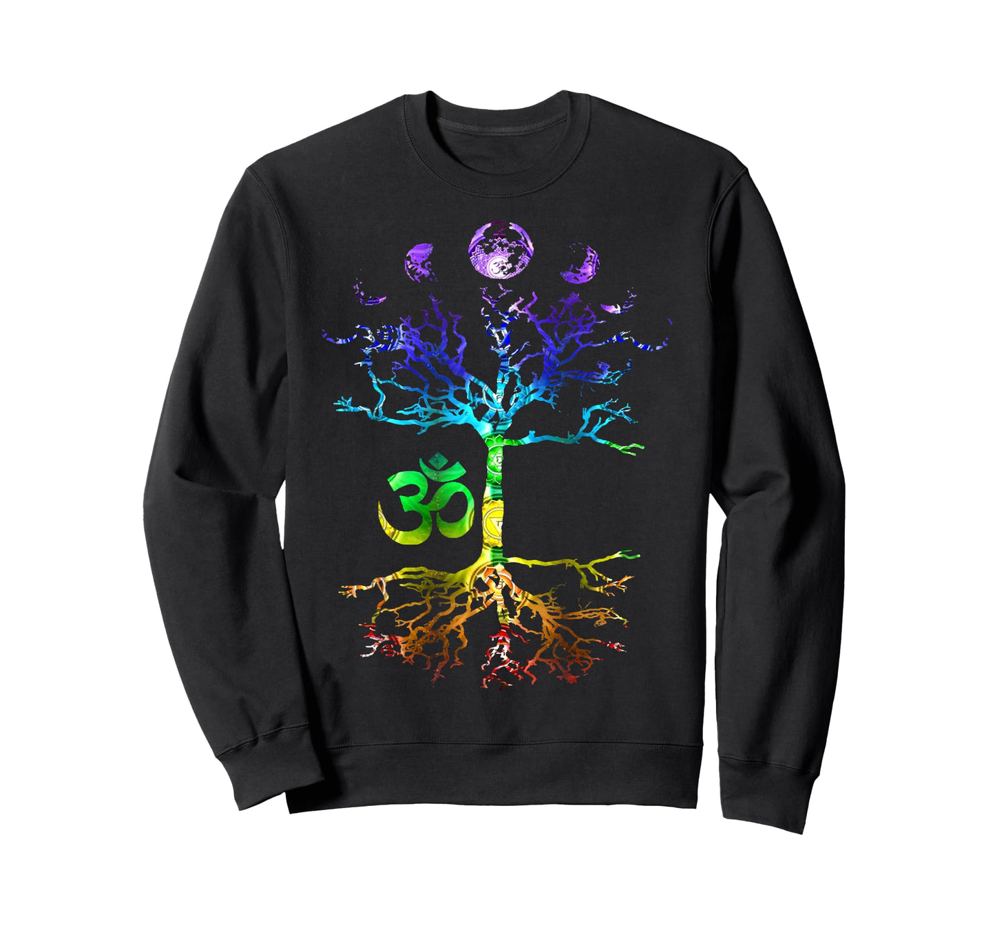 Phases of The Moon Tree of Life Om Chakra Gift T-Shirt Small