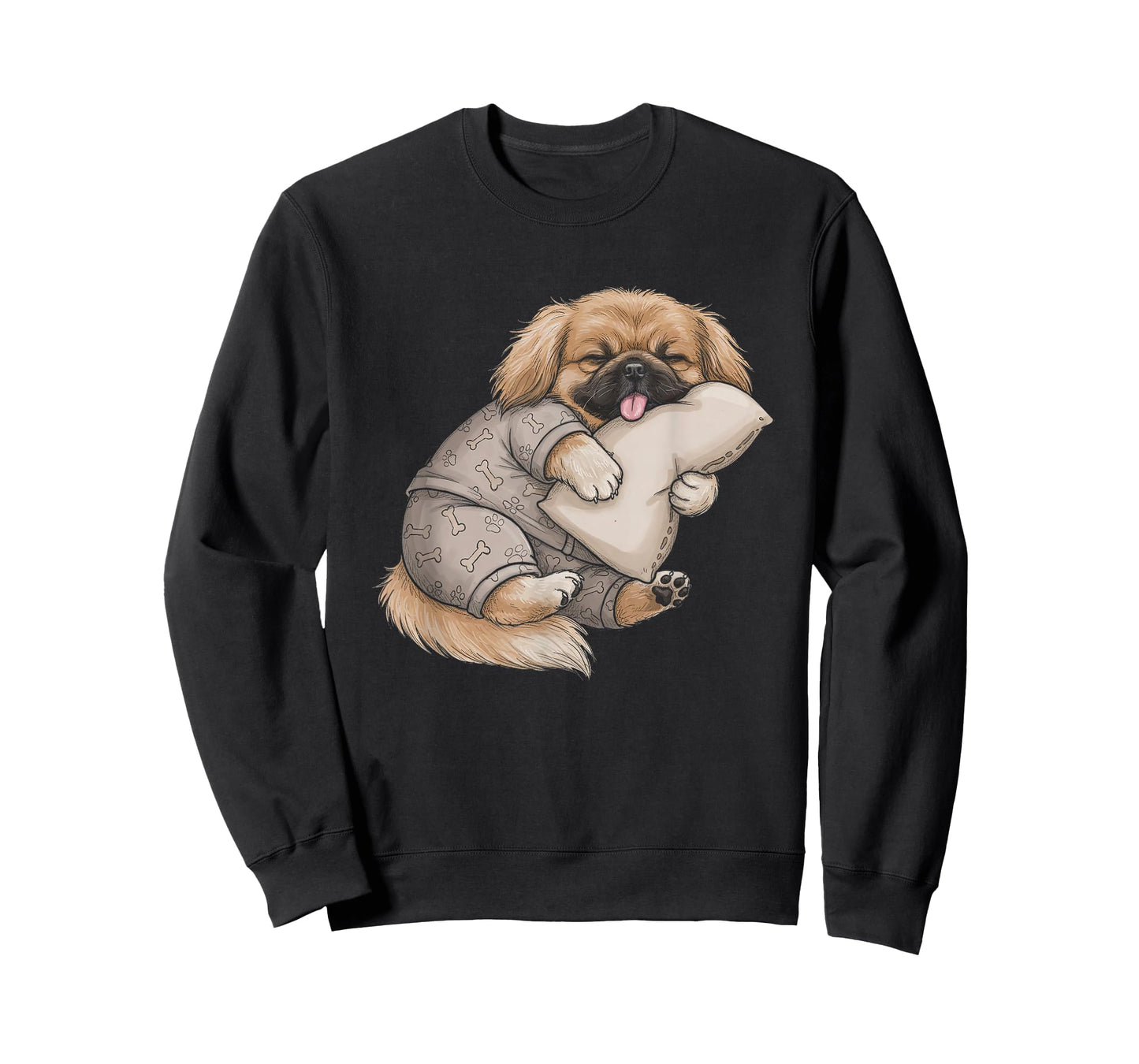 Funny Sleepy Pekingese Pajama Men Women Kids T-Shirt