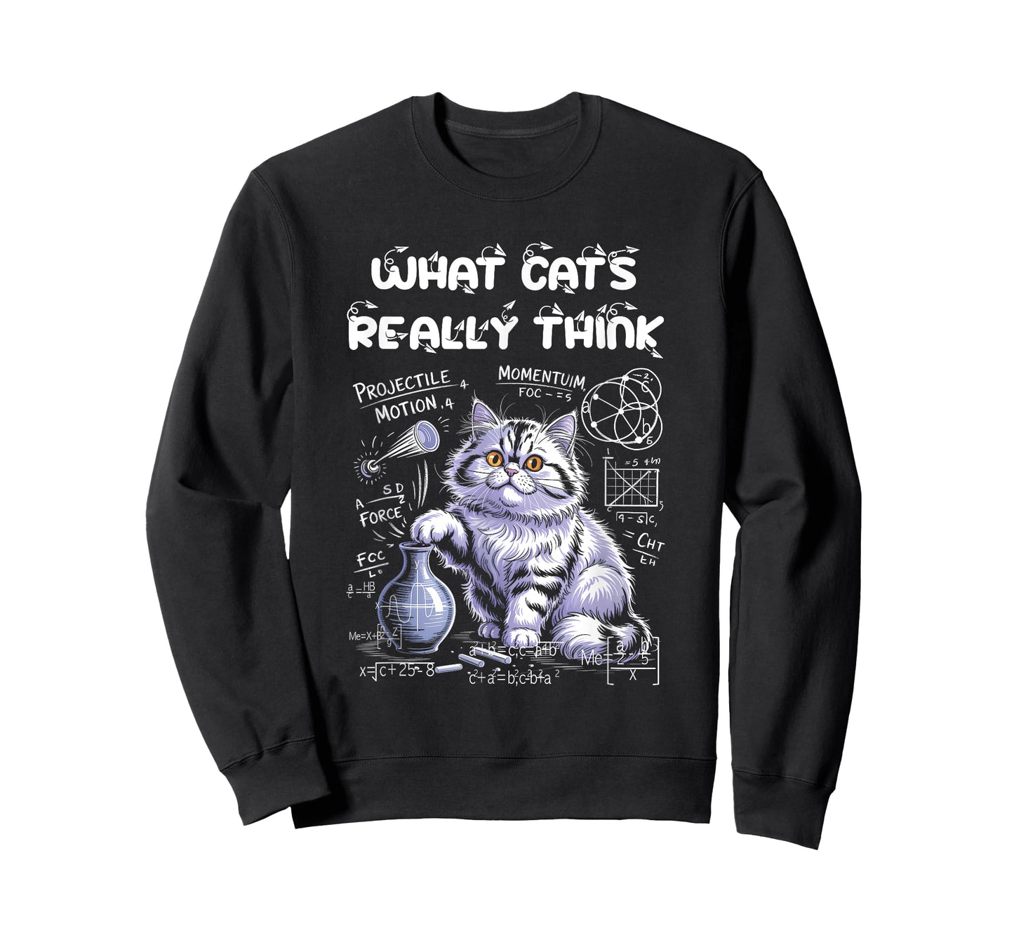 Funny Cat Physics Science Curiosity What Cats Really Think T-Shirt