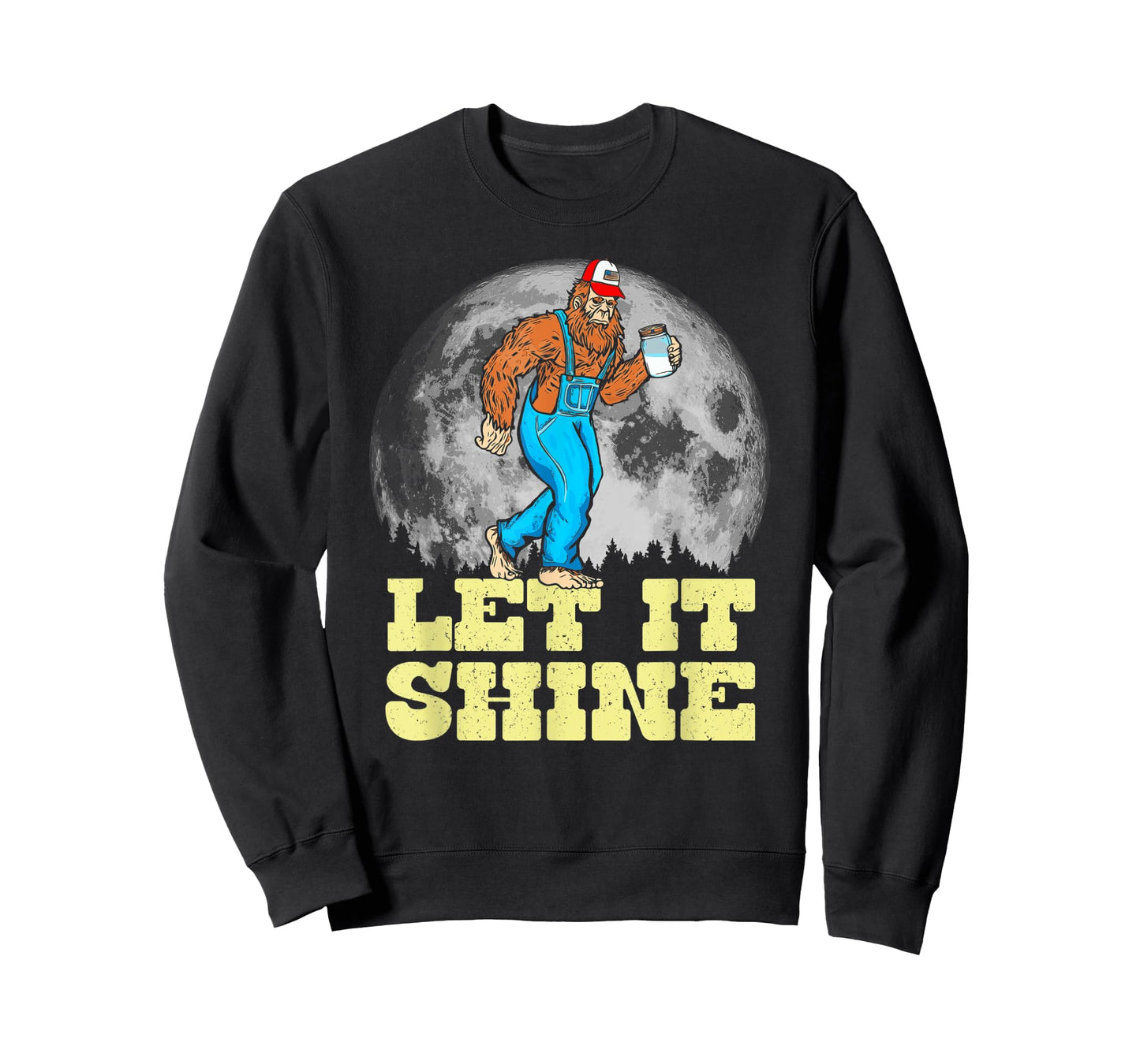Let It Shine Funny Moonshine Appalachian Bigfoot Overalls T-Shirt