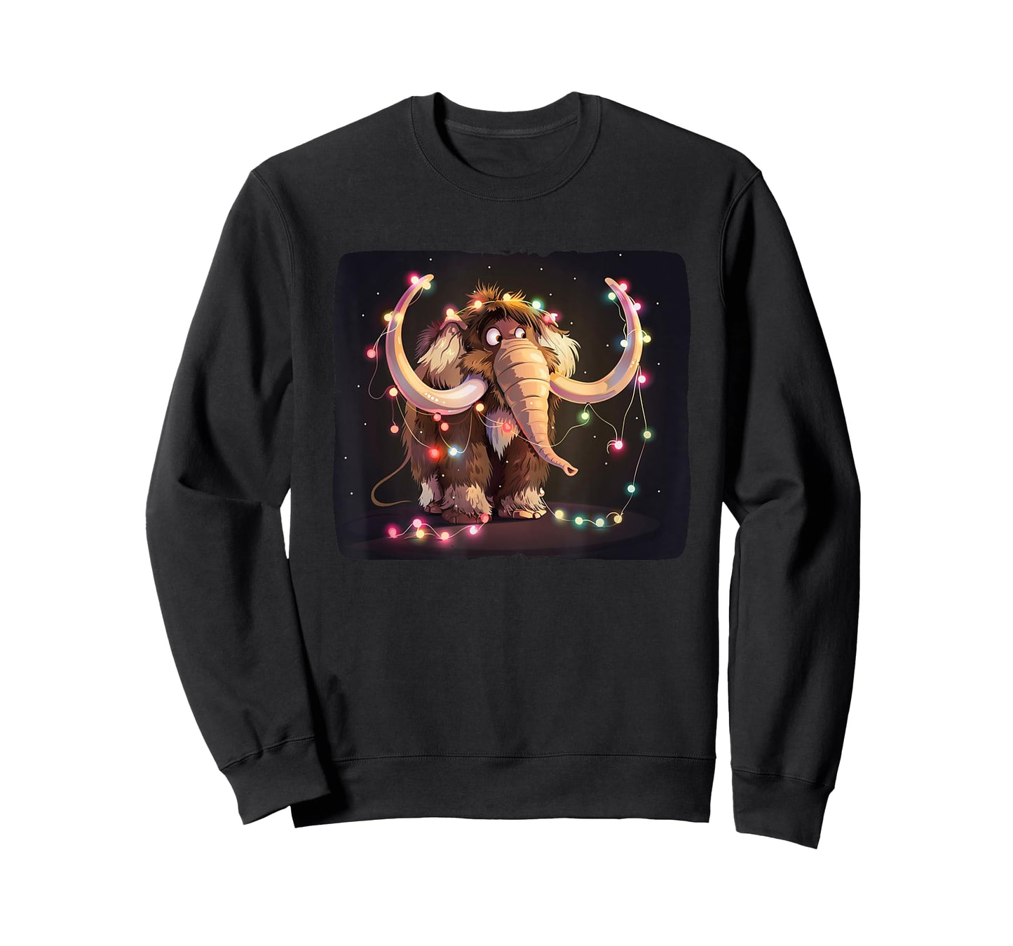 Radiant Mammoth with String Lights for a Cheerful Vibe T-Shirt
