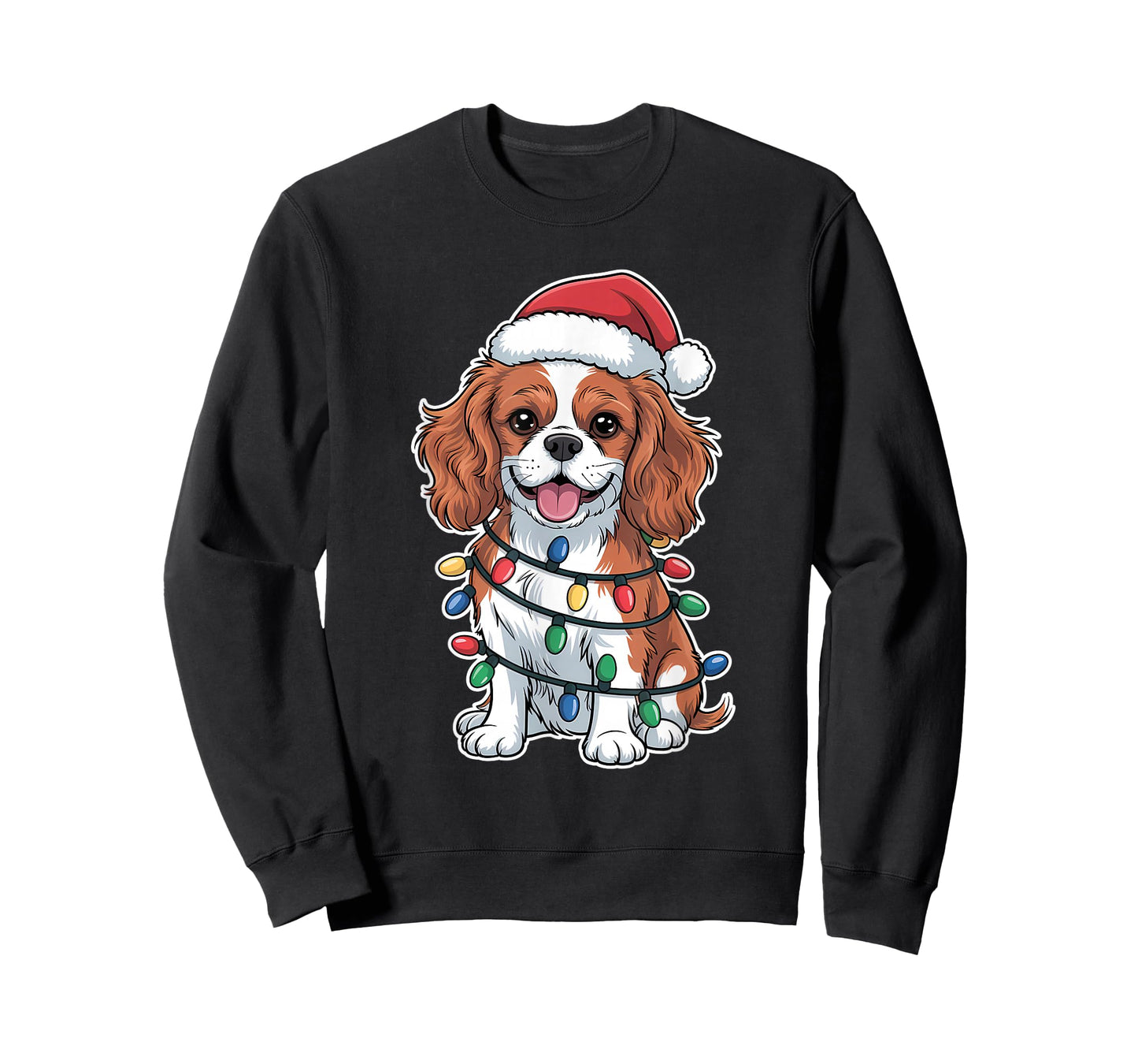 Cavalier King Charles Spaniel Wrapped in Christmas Lights T-Shirt