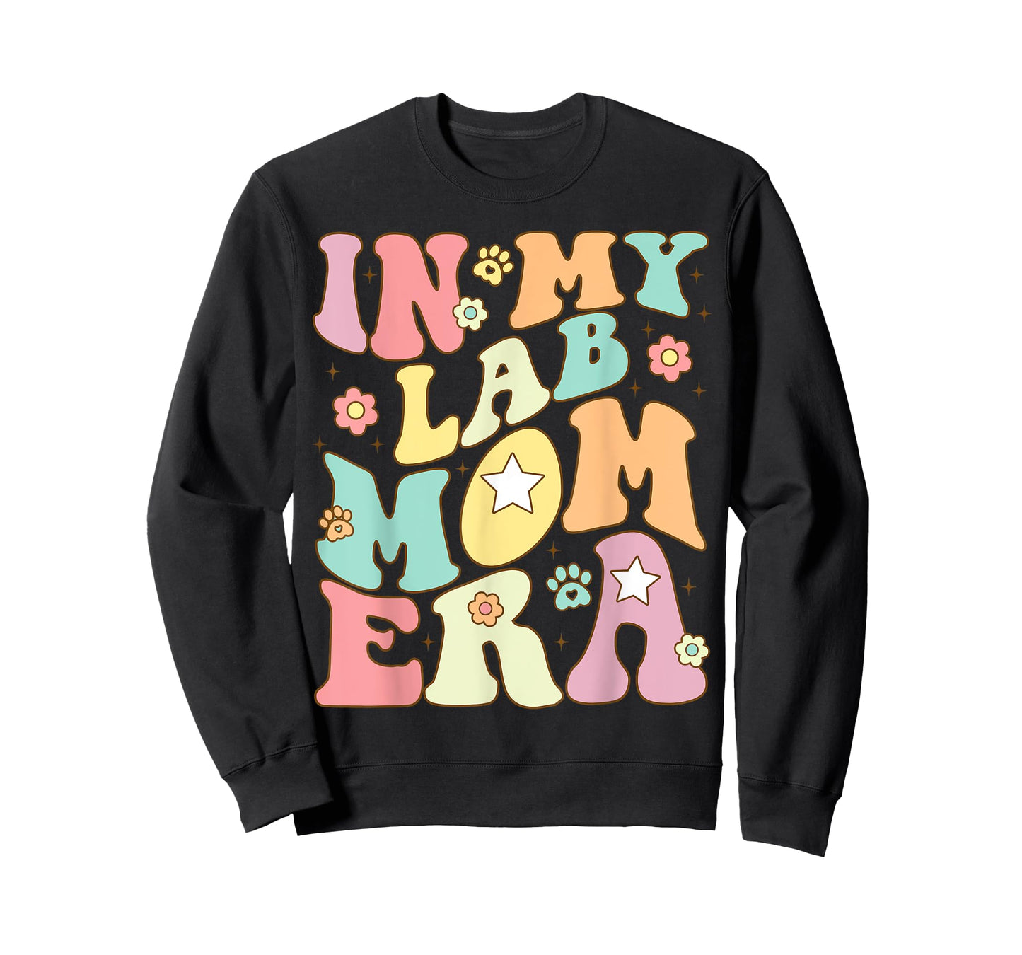 In My Lab Mom Era Puppy Dog Mama Groovy Retro Girls Women T-Shirt