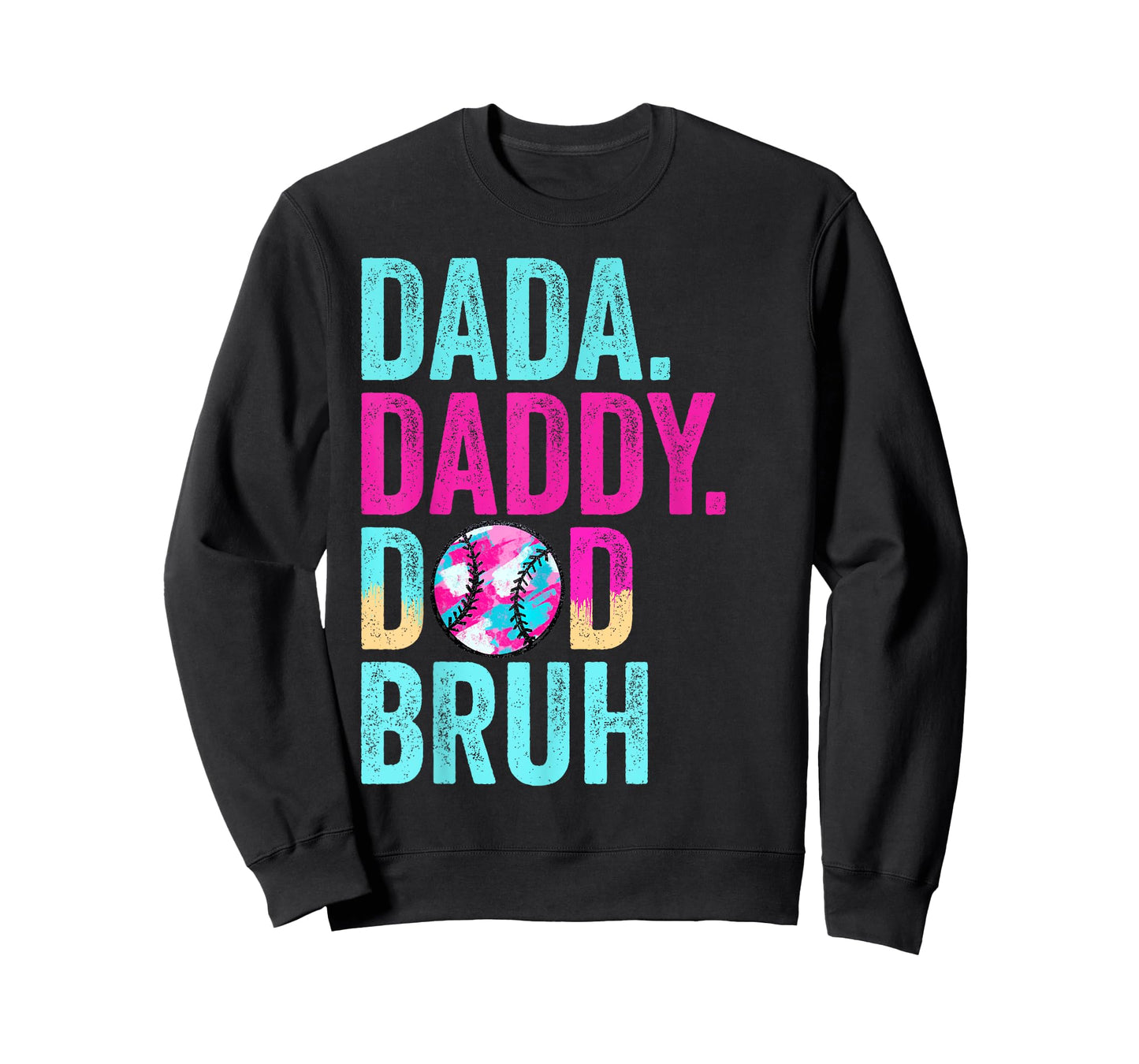 Dada Daddy Dad Bruh Baseball Drip Ice Cream Funny Dad Bruh T-Shirt