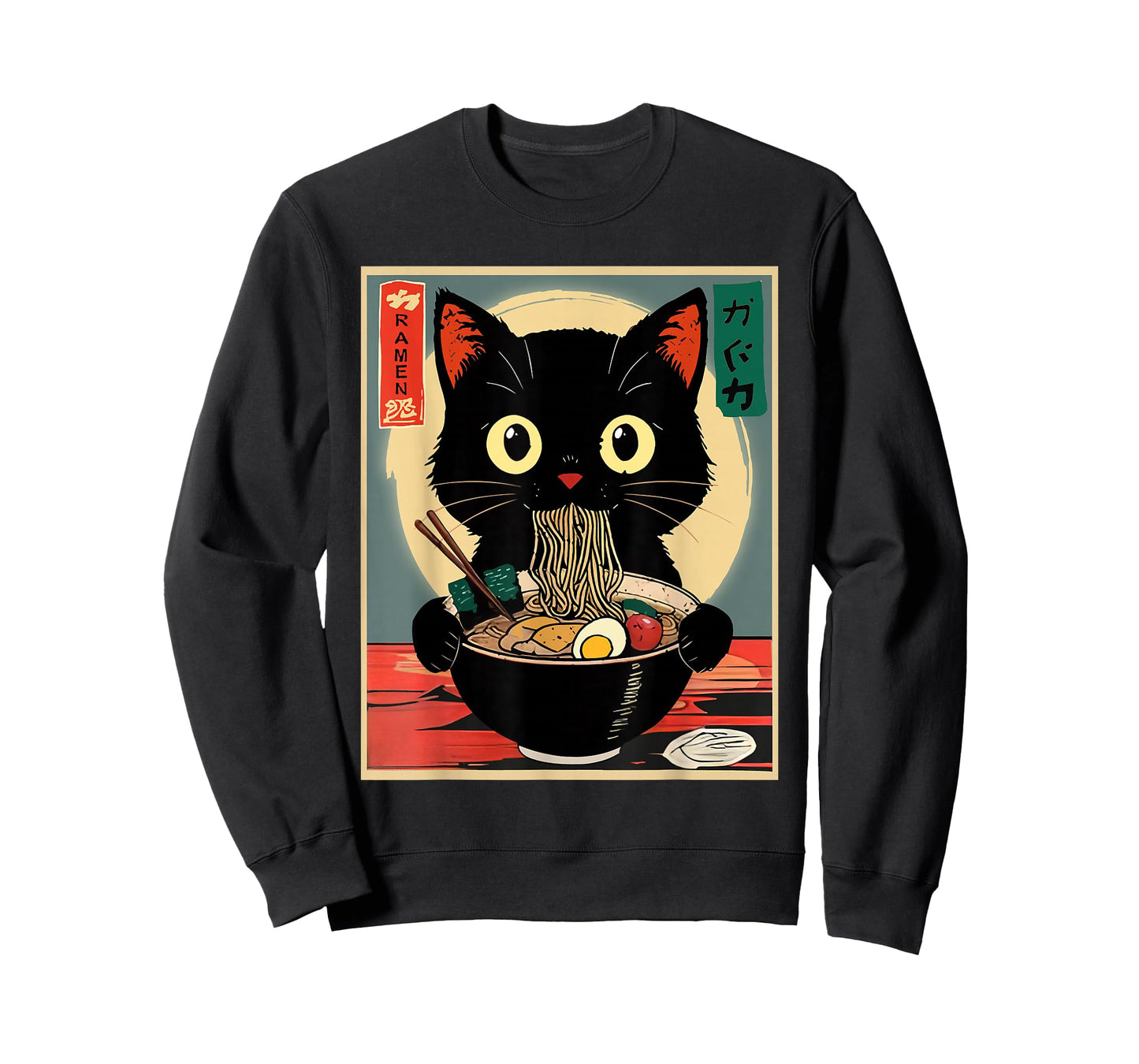 Kawaii Cat Anime Gifts Cat Ramen Graphic Tee Japanese T-Shirt