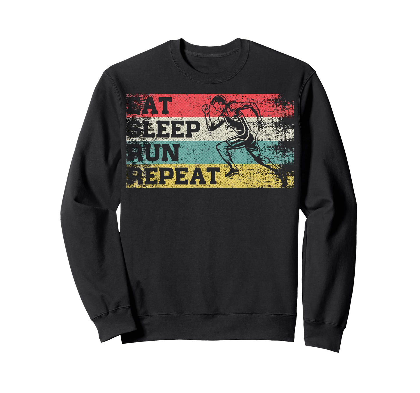 Vintage Retro Eat Sleep Run Repeat Funny Running Runner Gift T-Shirt