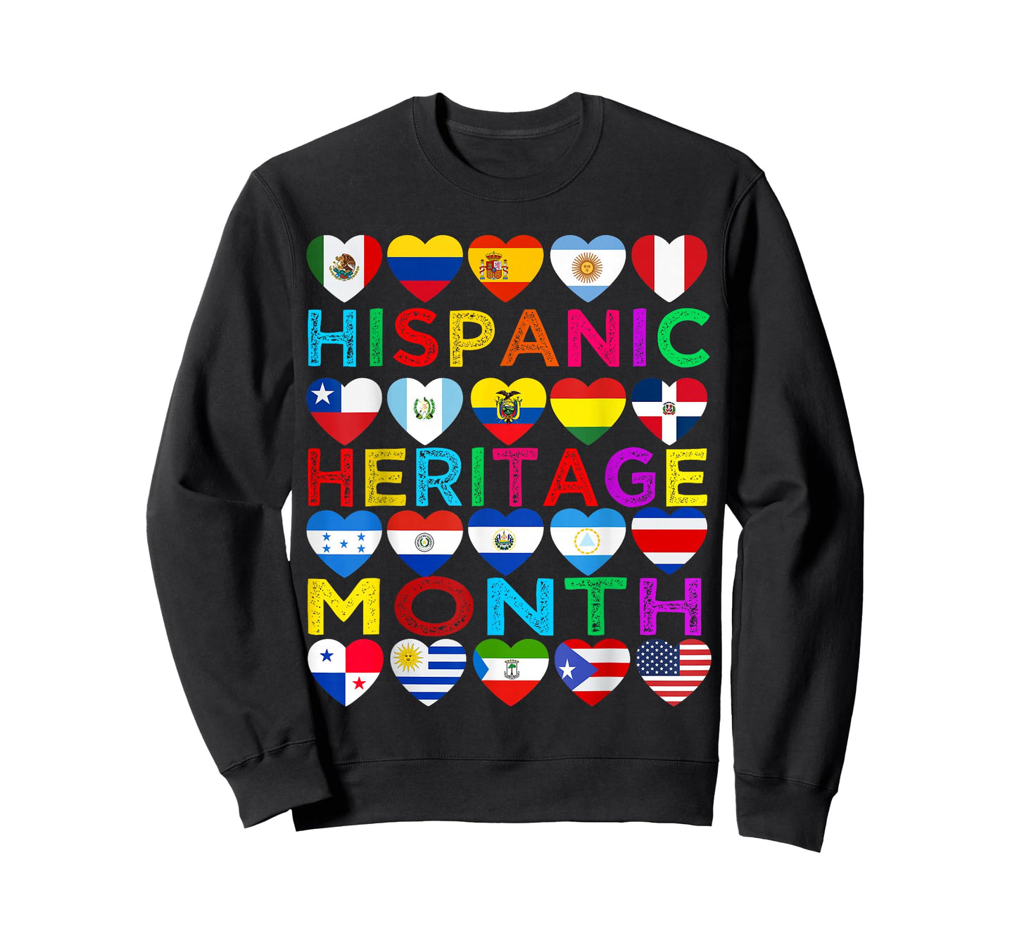 Hispanic Heritage Month National Latino Countries Flags T-Shirt