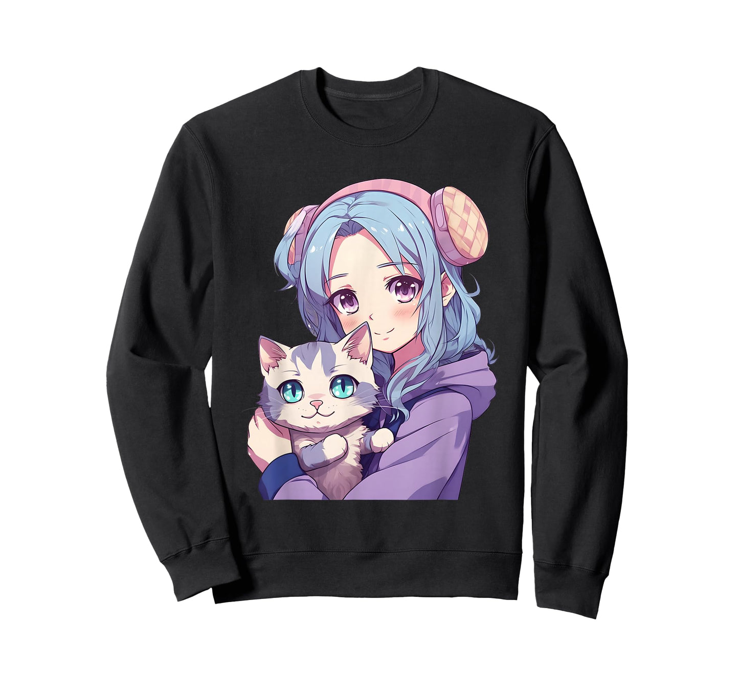 Japanese Kawaii Girl Anime & Cats for Teens Girls T-Shirt