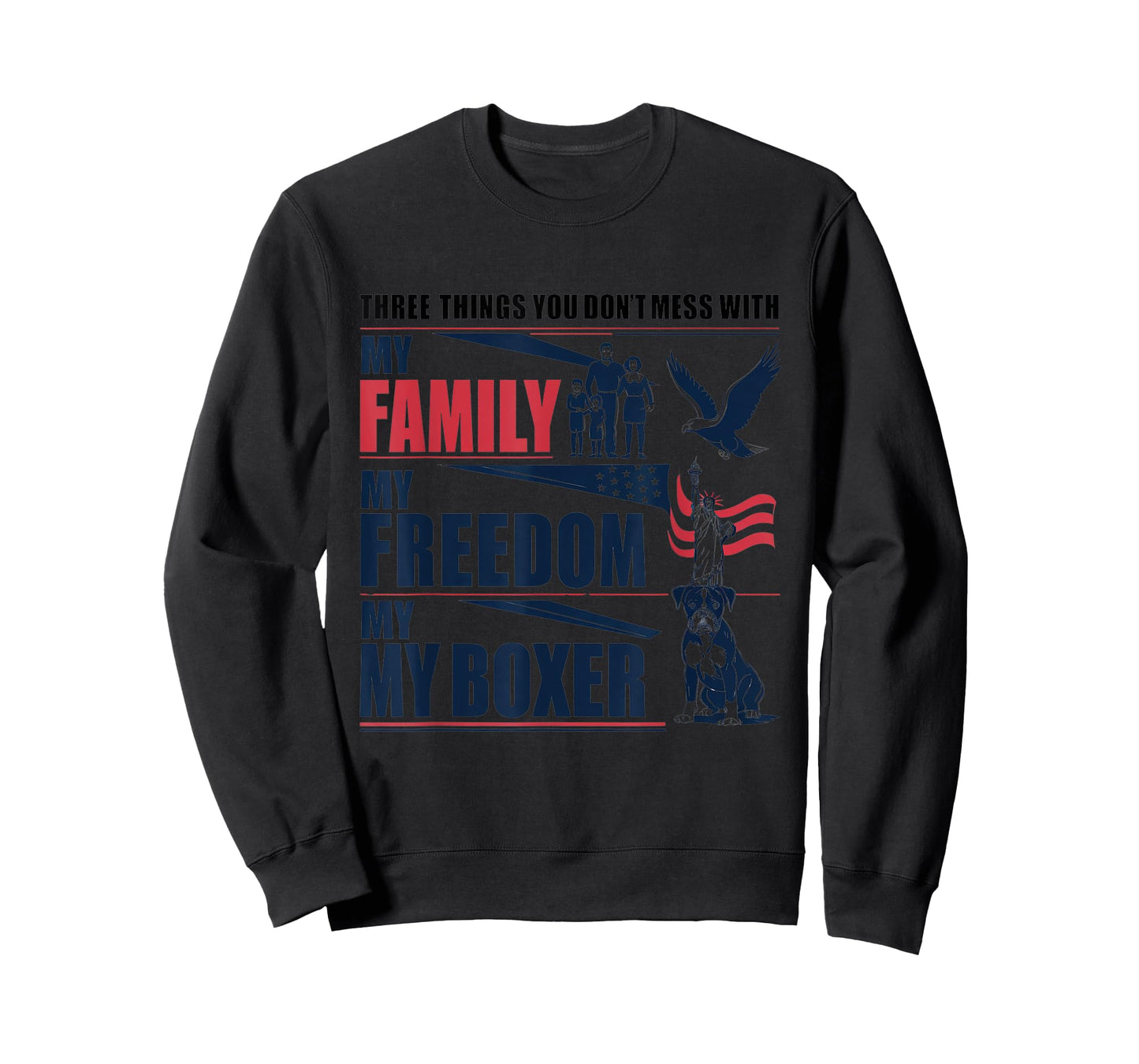 Boxer Dog Lover Freedom Family T-Shirt