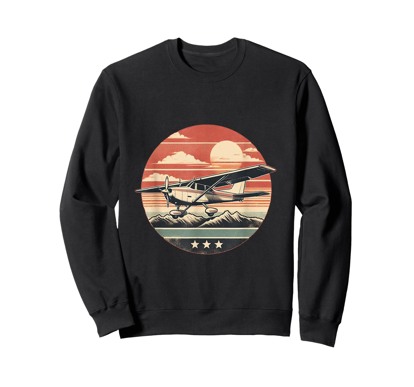 C-172 Skyhawk Vintage C172 Airplane Retro Sunset Pilot T-Shirt