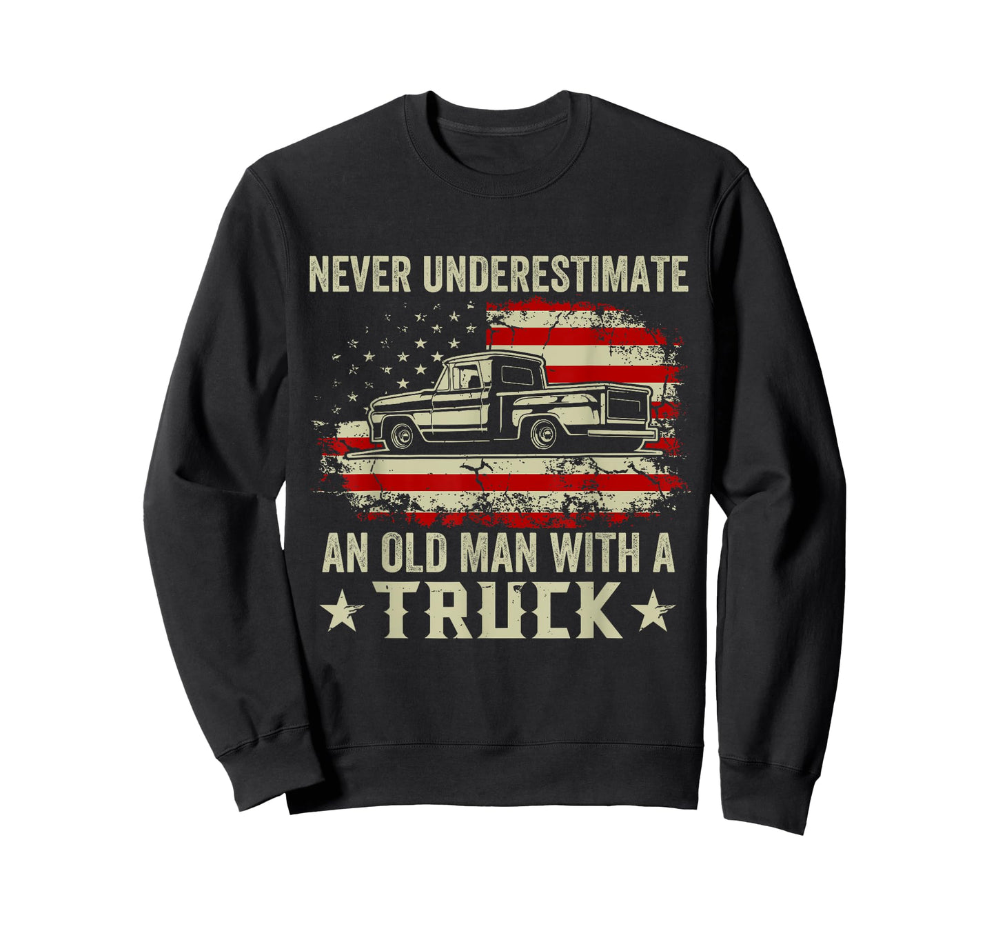 Vintage Retro Never Underestimate An Old Man With A Truck T-Shirt