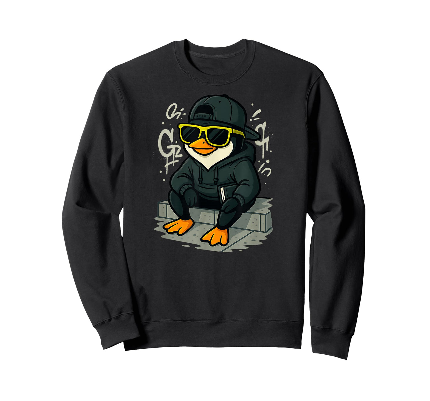 Chill Penguin in Hoodie and Sunglasses Cool Vibes T-Shirt