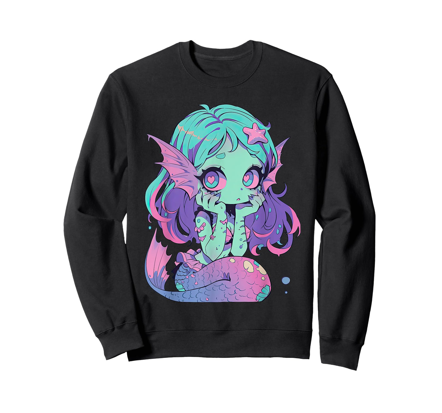 Kawaii Pastel Goth Creepy Cute Witchy Zombie Mermaid T-Shirt