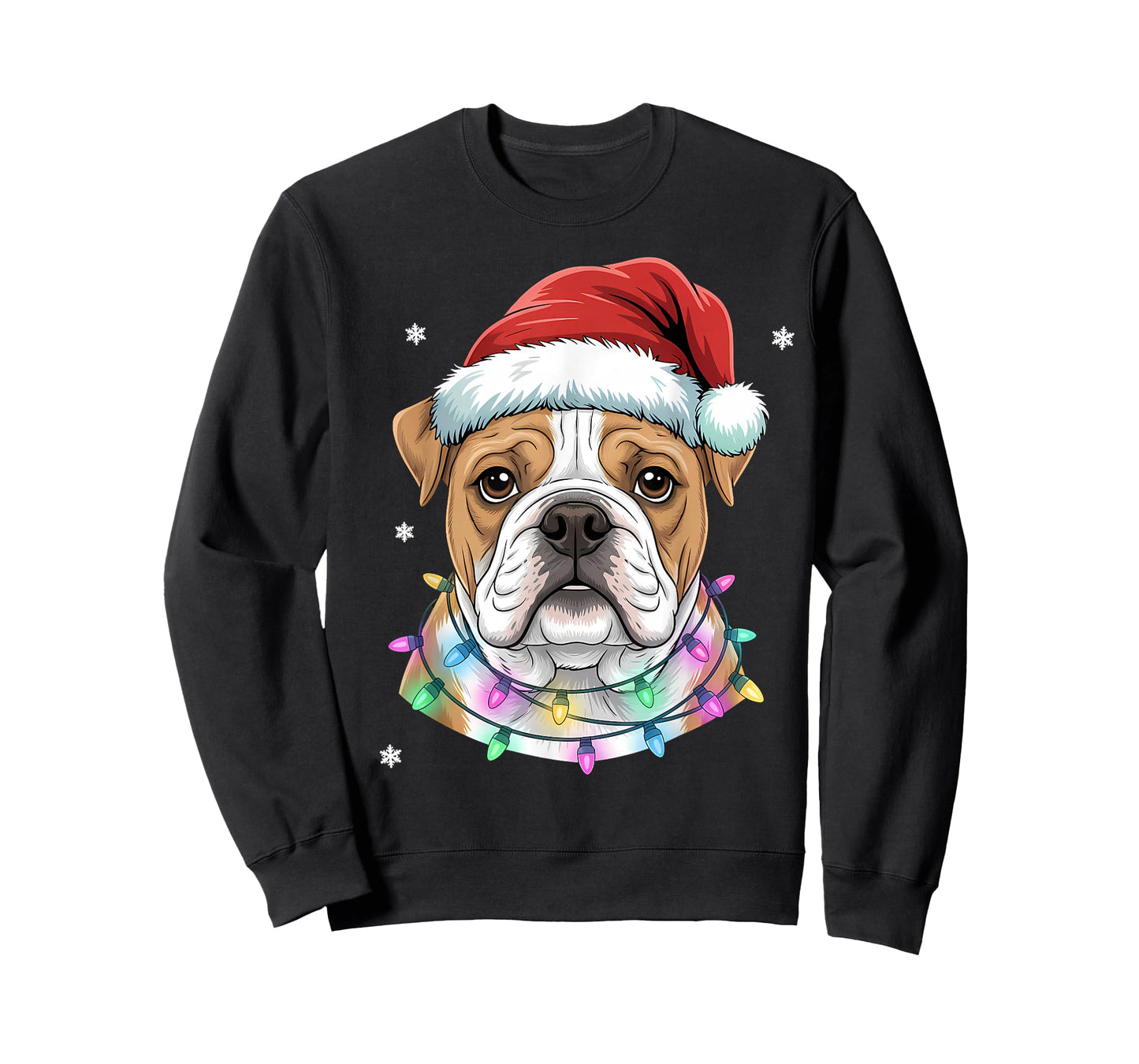 Christmas Lights Dog Santa Hat Cute Xmas Pajamas T-Shirt