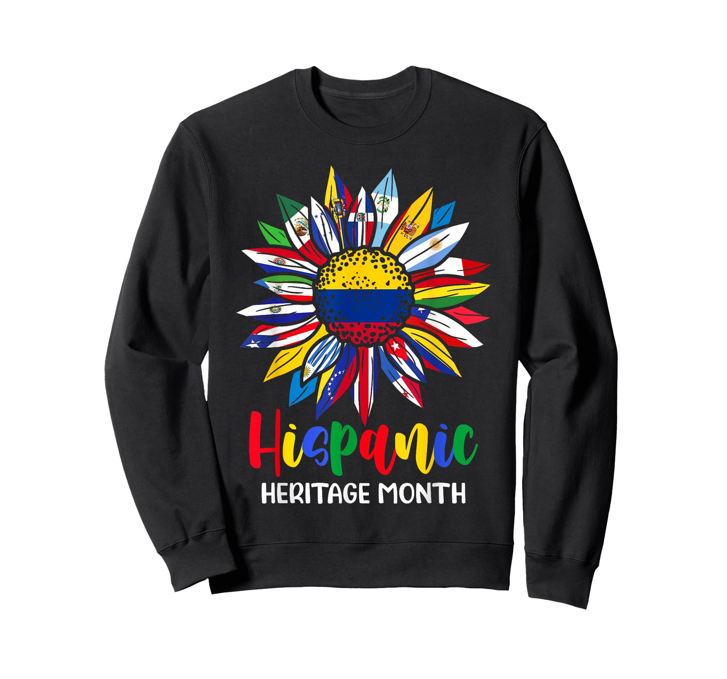 Hispanic Heritage Month Colombia Flag Sunflower Latino Flags T-Shirt