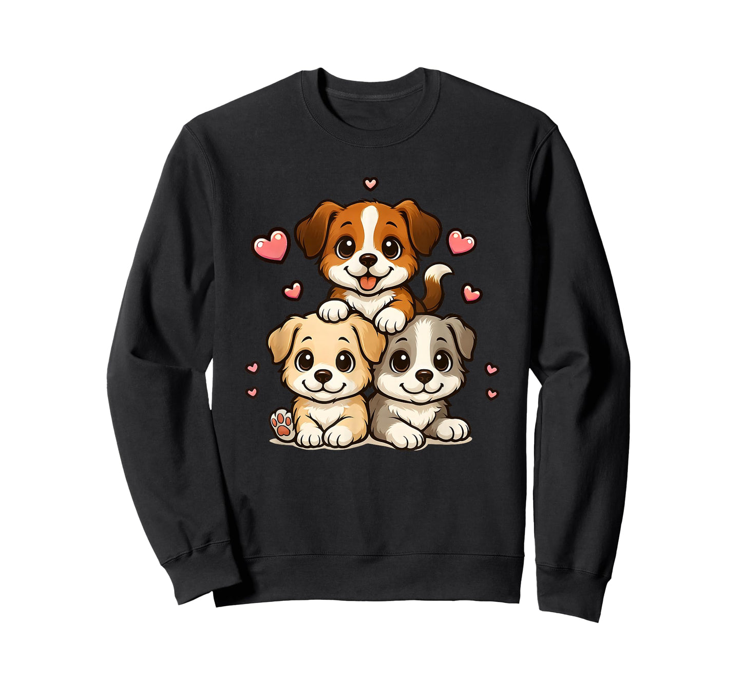 Cute Kawaii Puppies Neko Funny Dog Lover Gift Women Girls T-Shirt