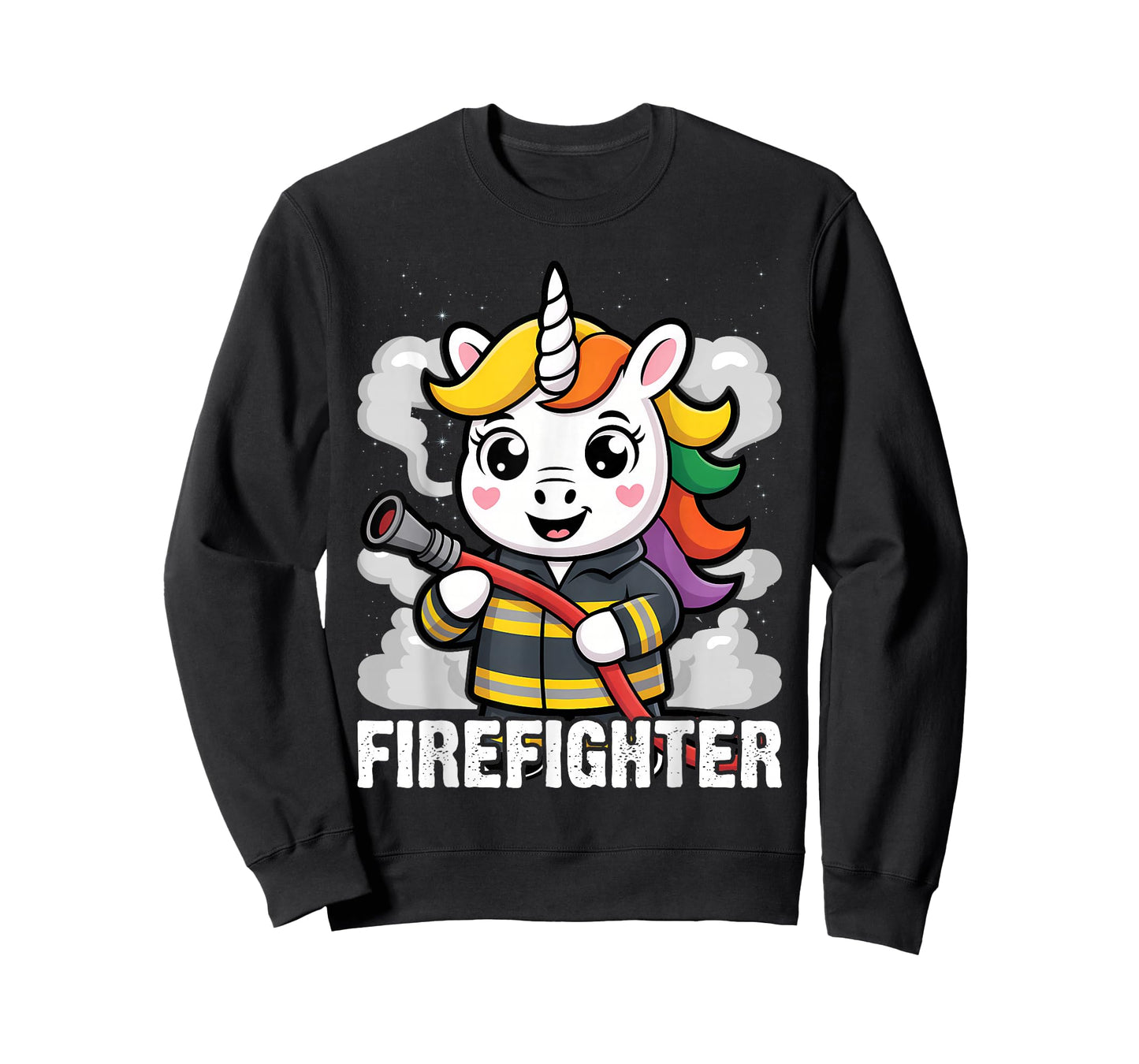 Firefighter Unicorn Kids Girls Women Rainbow Firefighting T-Shirt