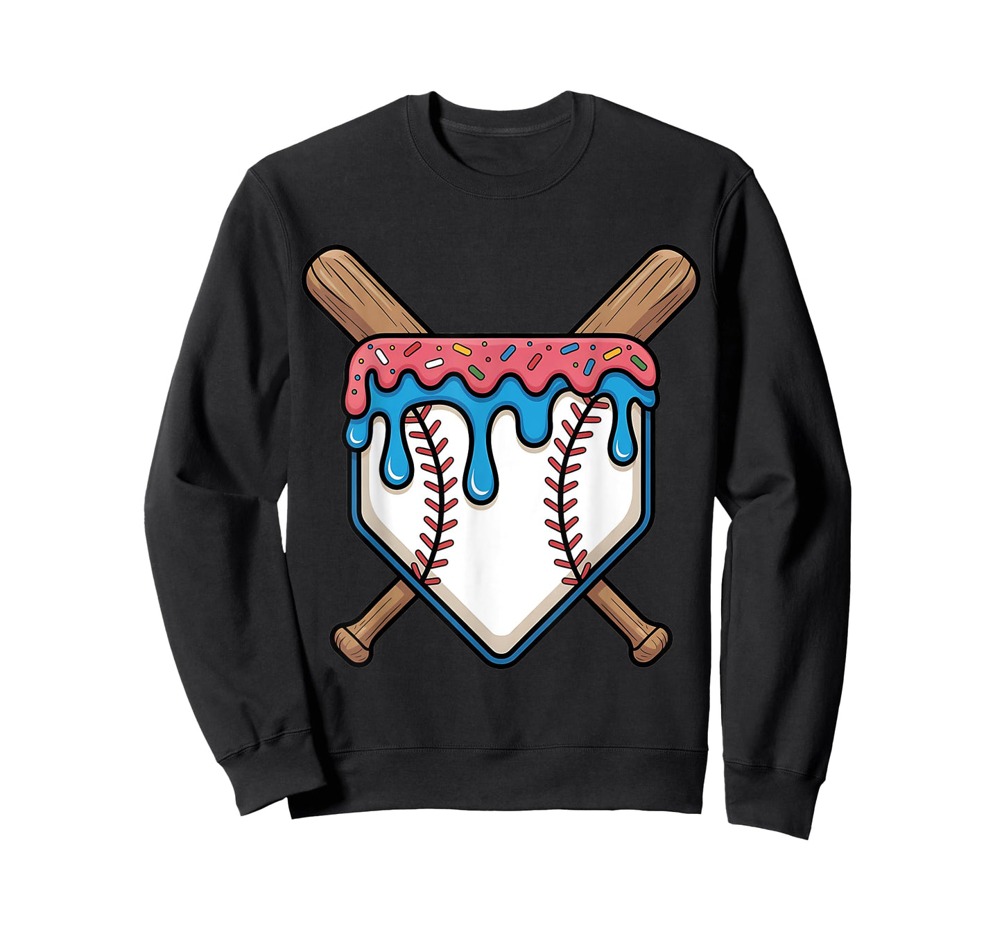 Baseball Boys Ice Cream Drip Baseball T-Shirt