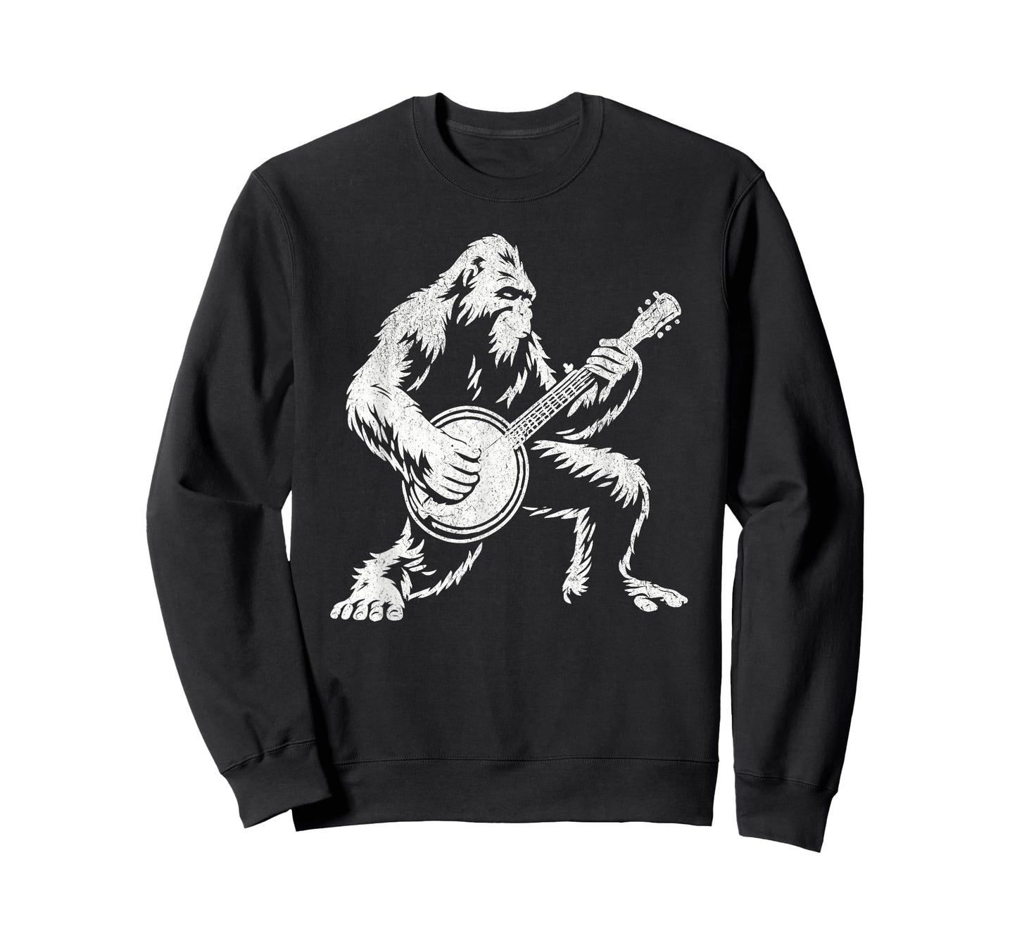 Funny Bigfoot Sasquatch Playing Banjo Bluegrass Music Lover T-Shirt