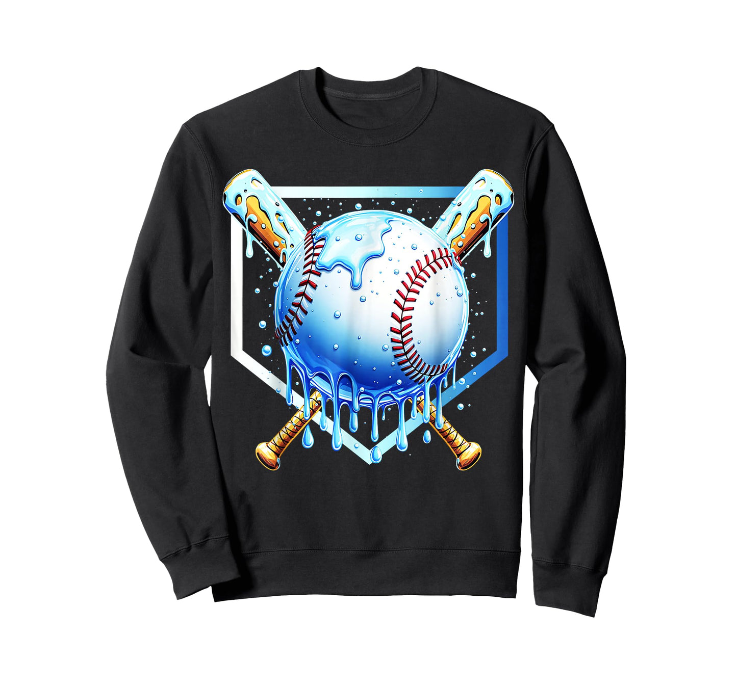 Baseball Home plate Ice Cream Drip Sprinkles Drip T-Shirt