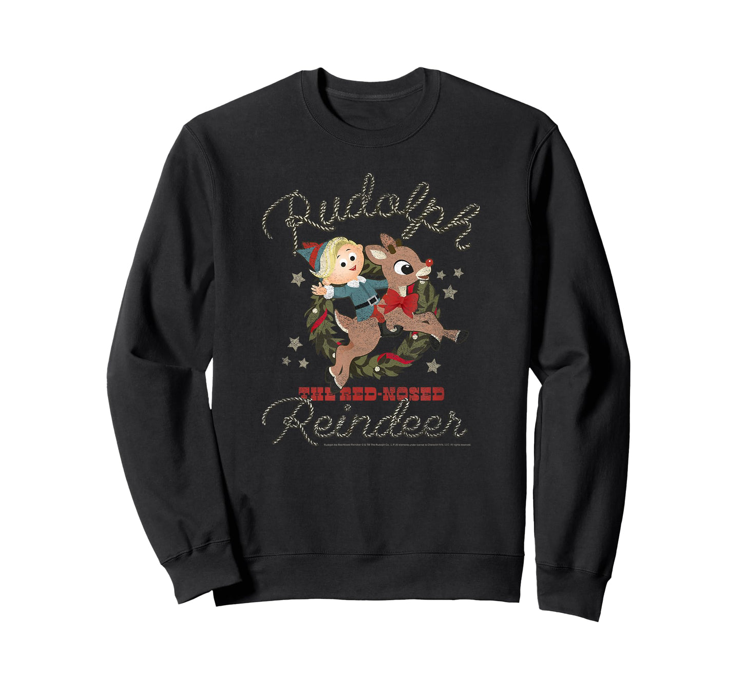 Rudolph and Hermey Country Western Rodeo Vintage Christmas T-Shirt