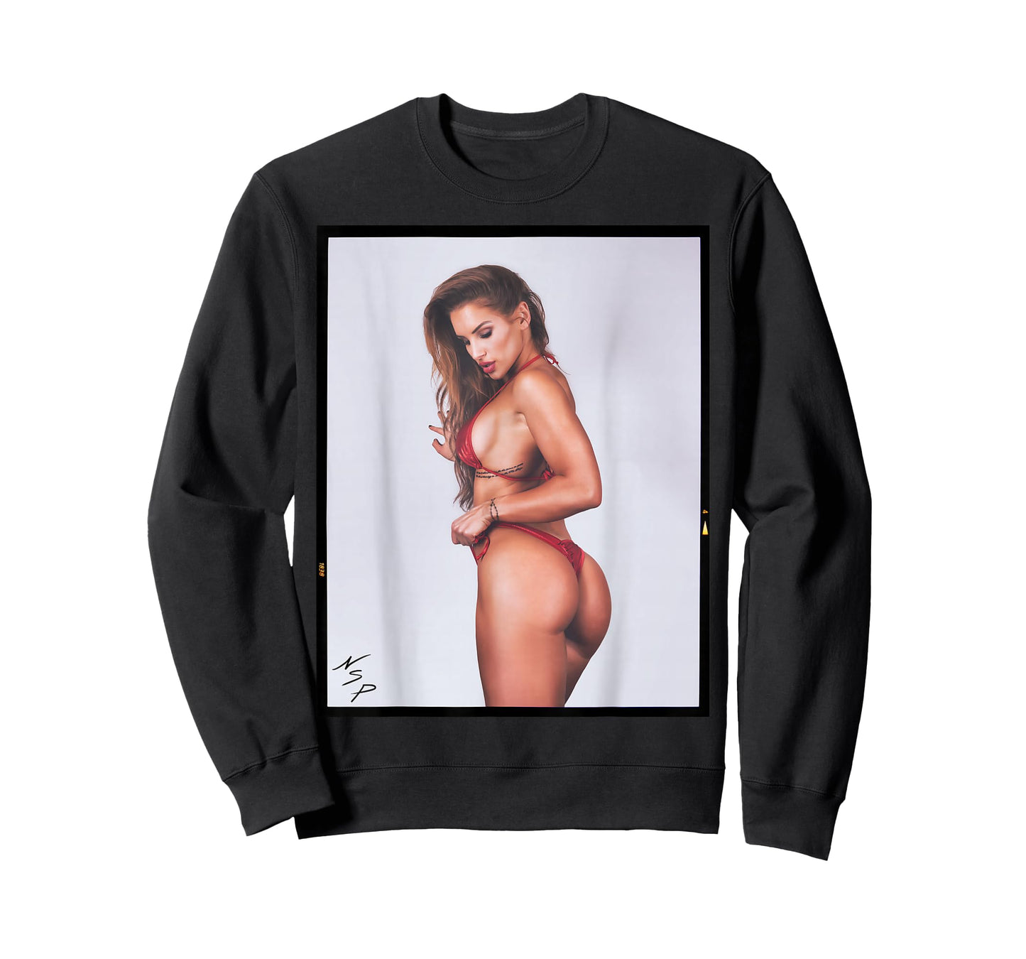 Men's Shirt with Girl On It - Sexy Bikini Model in Red T-Shirt