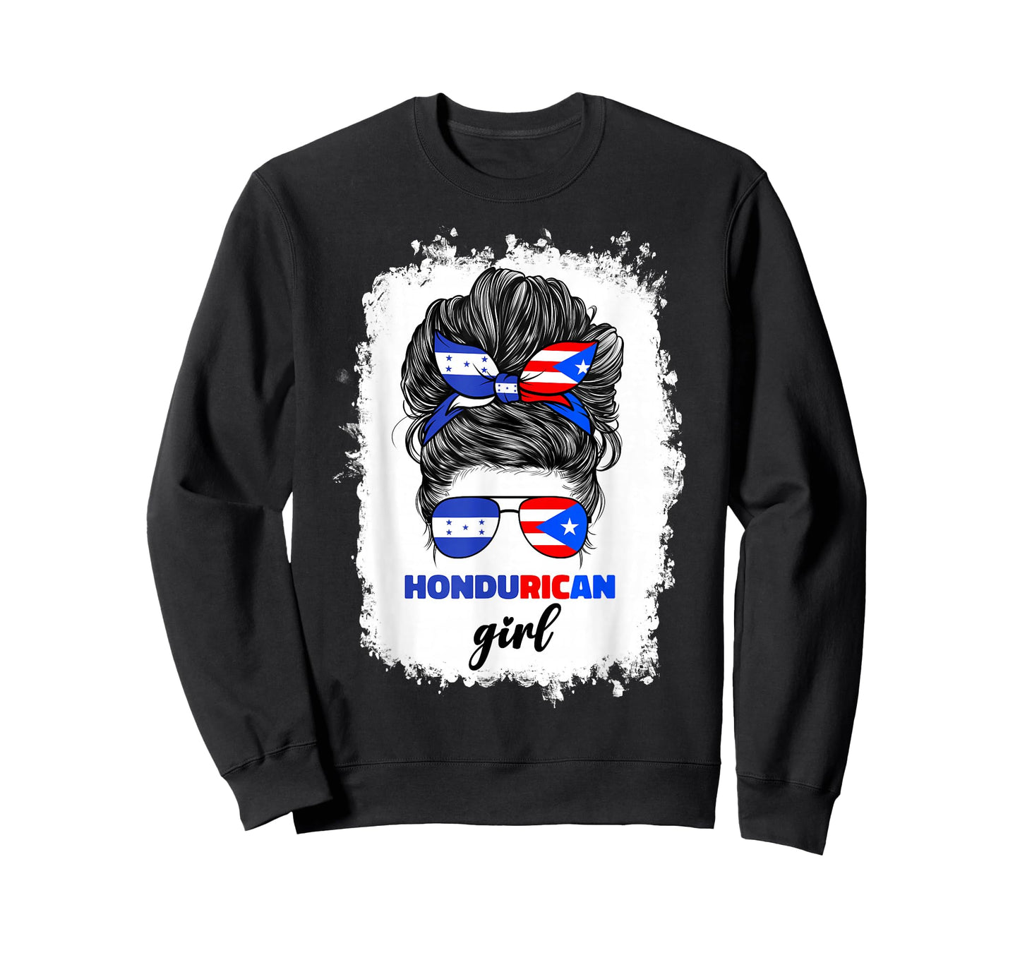 Half Honduran And Puerto Rican Rico Honduras Flag Girl Mix T-Shirt