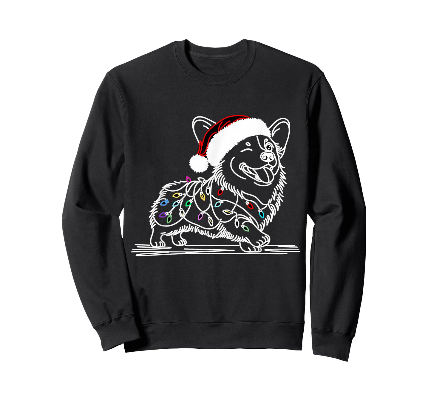 Corgi Santa Christmas Tree Lights, Funny Ugly Pajamas Women T-Shirt