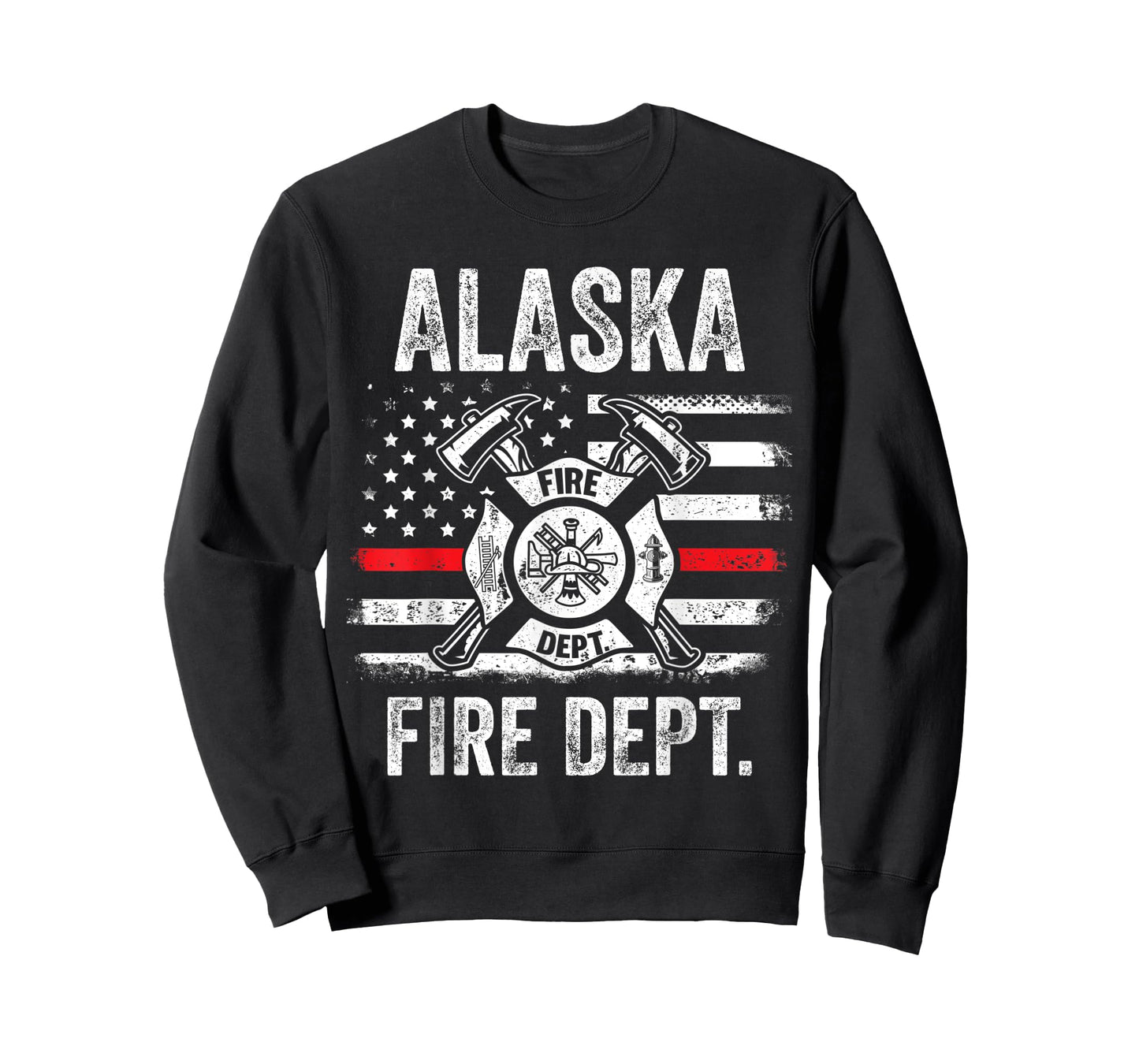 Alaska Fire Department Thin Red Line Fireman T-Shirt