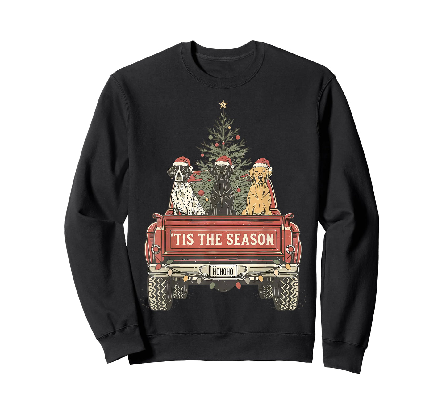 Tis The Season Hunting Dogs Car Truck Christmas Tree Holiday T-Shirt