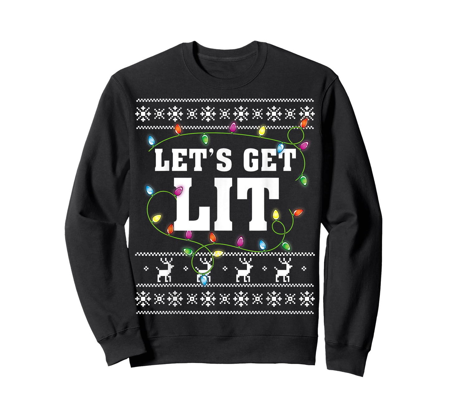 Christmas Shirt Men Women Kids Let's Get Lit Christmas T-Shirt