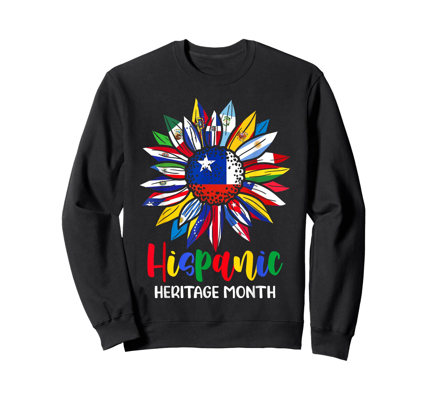 Hispanic Heritage Month Chile Flag Sunflower Latino Flags T-Shirt