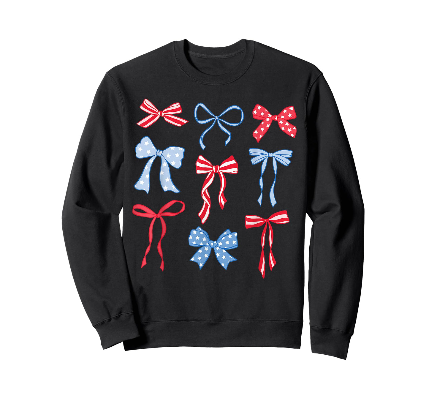 Red White And Blue American Coquette Bows Funny 4th Of July T-Shirt