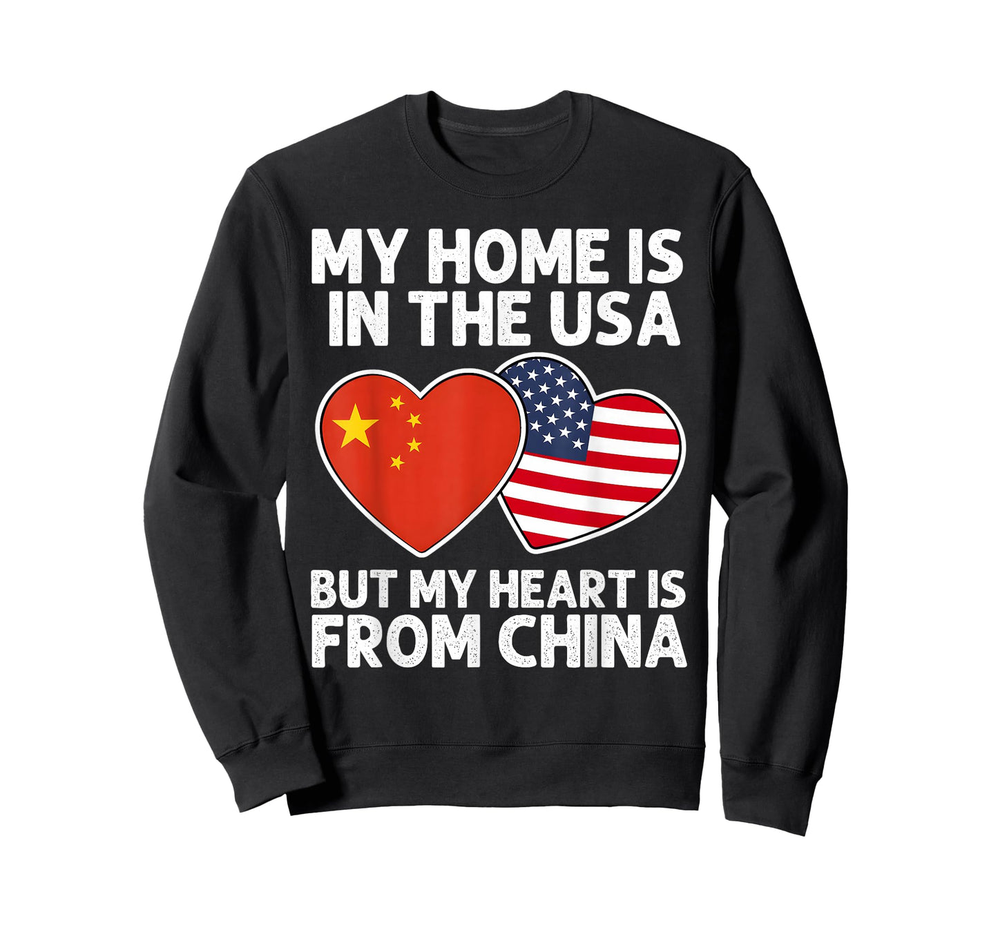 My Home USA My Heart China Chinese American Pride Flag T-Shirt